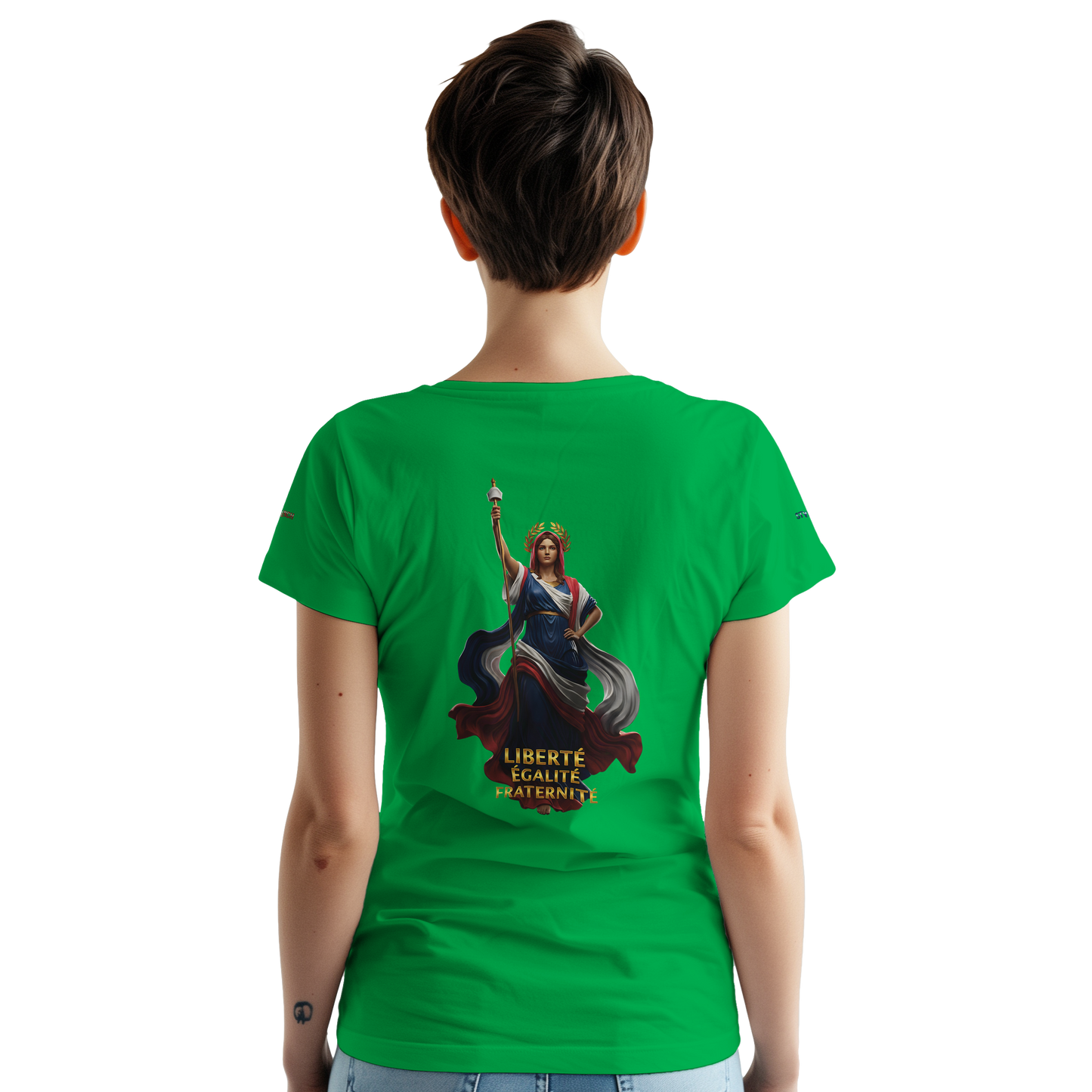 T-Shirt femme  France Patriote   - Coton Premium - Coupe Classique