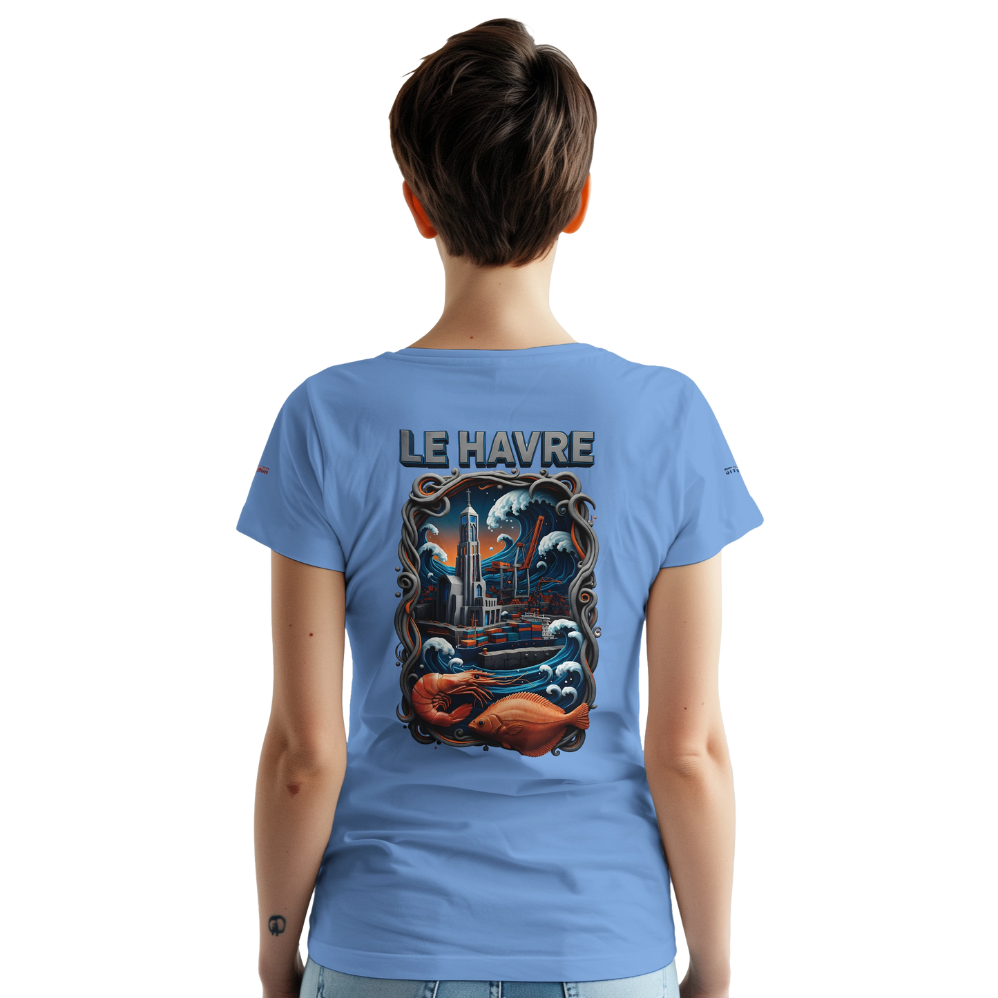 Unisex-T-Shirt Le Havre Stadt in Frankreich dick Rundhals | Gildan® 5000