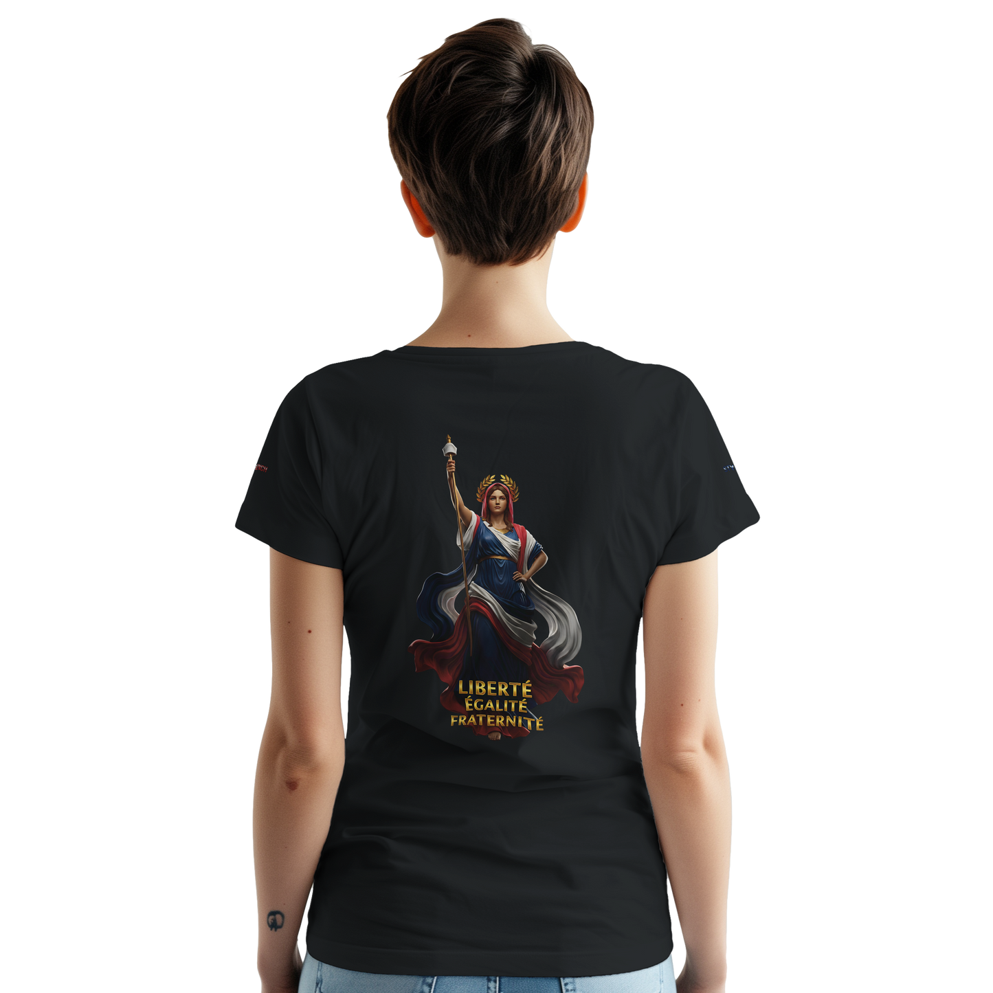 T-Shirt femme  France Patriote   - Coton Premium - Coupe Classique