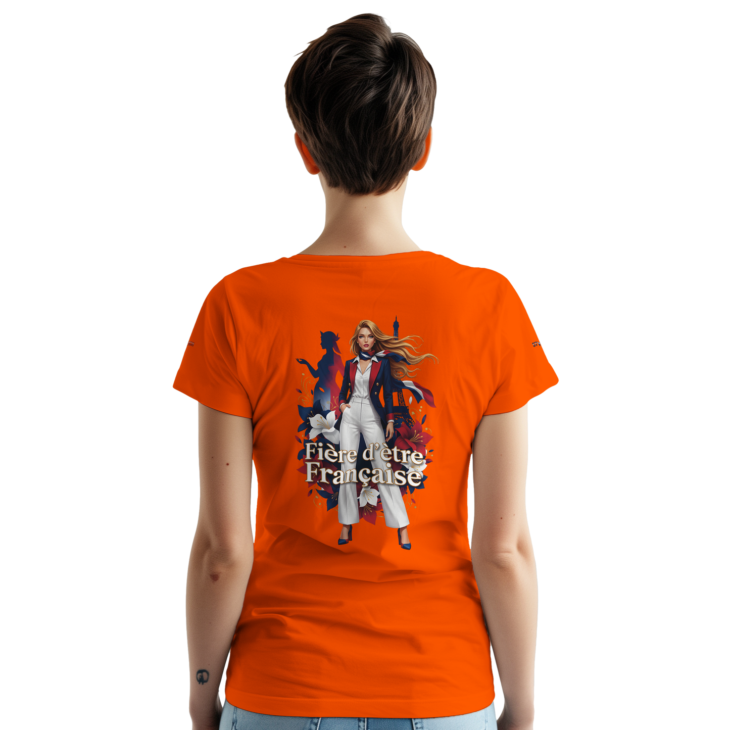 T-shirt Femme Fière d'être Française - Coton Premium