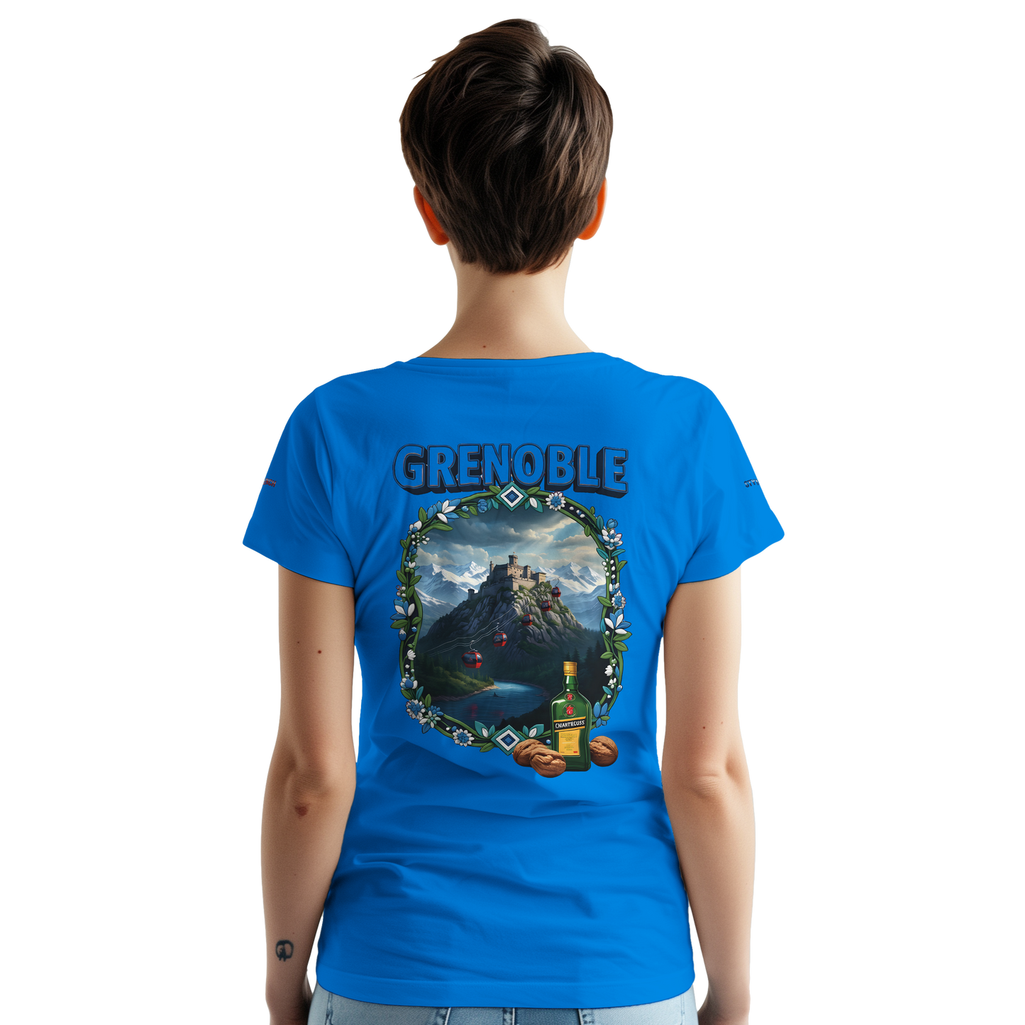 Unisex-T-Shirt Grenoble Stadt in Frankreich dick Rundhals | Gildan® 5000