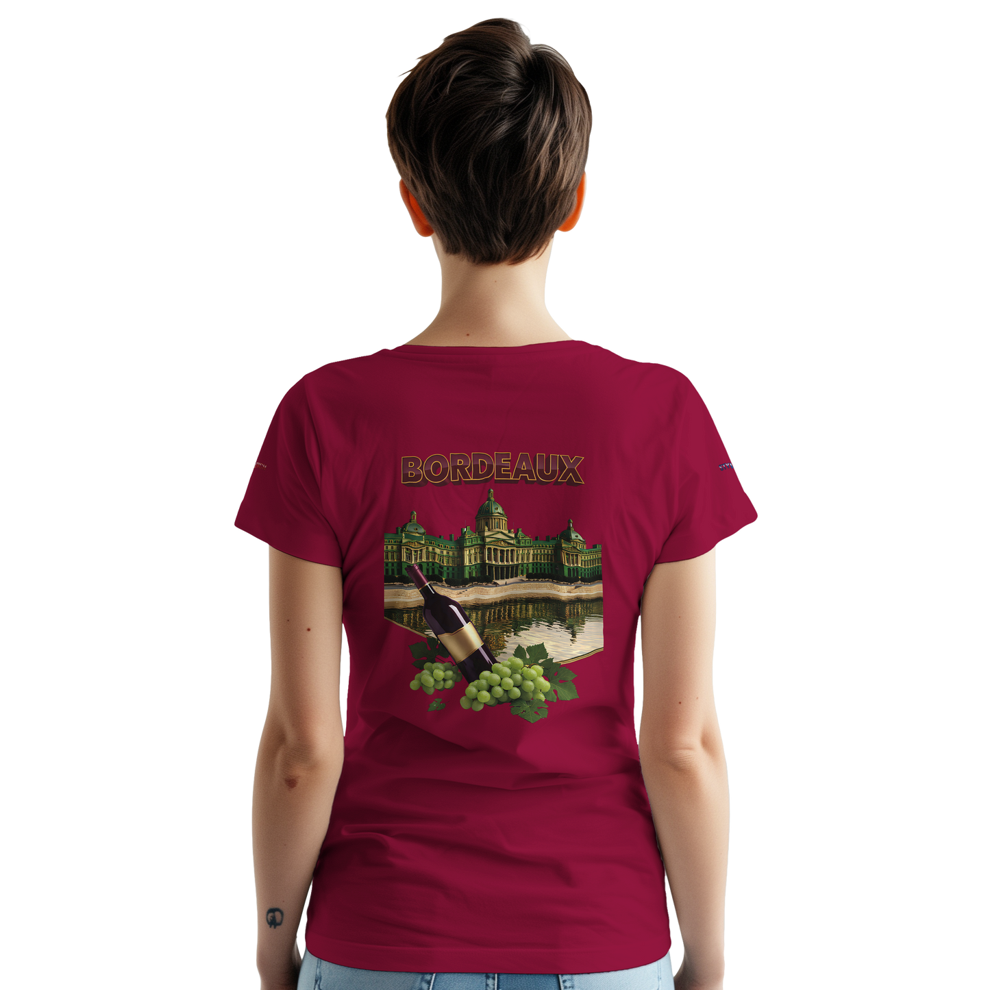 Unisex burgundy French city crewneck heavy t-shirt | Gildan® 5000