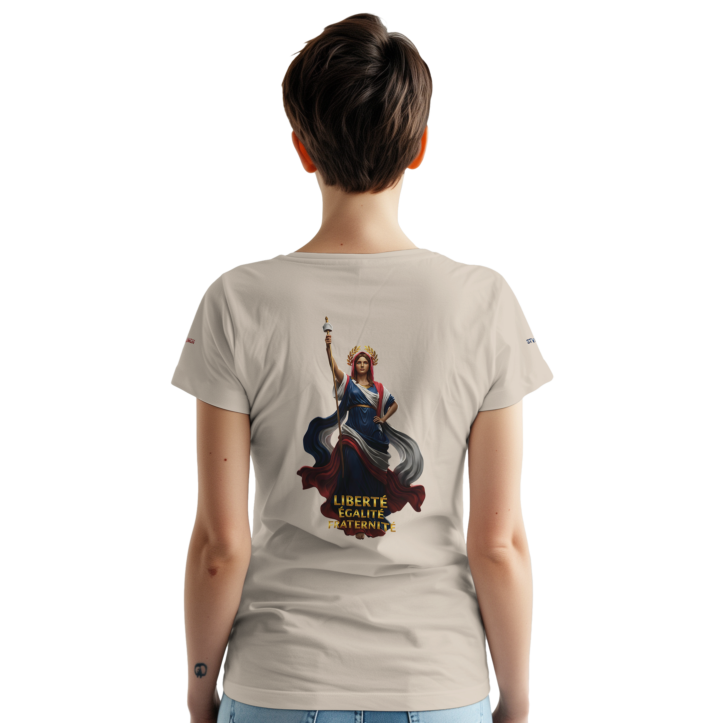 T-Shirt femme  France Patriote   - Coton Premium - Coupe Classique