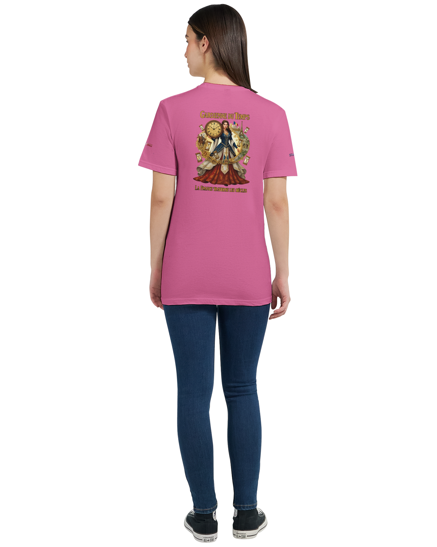 T-Shirt Femme Gardienne du Temps – Coton Premium Coupe Semi-Ajustée