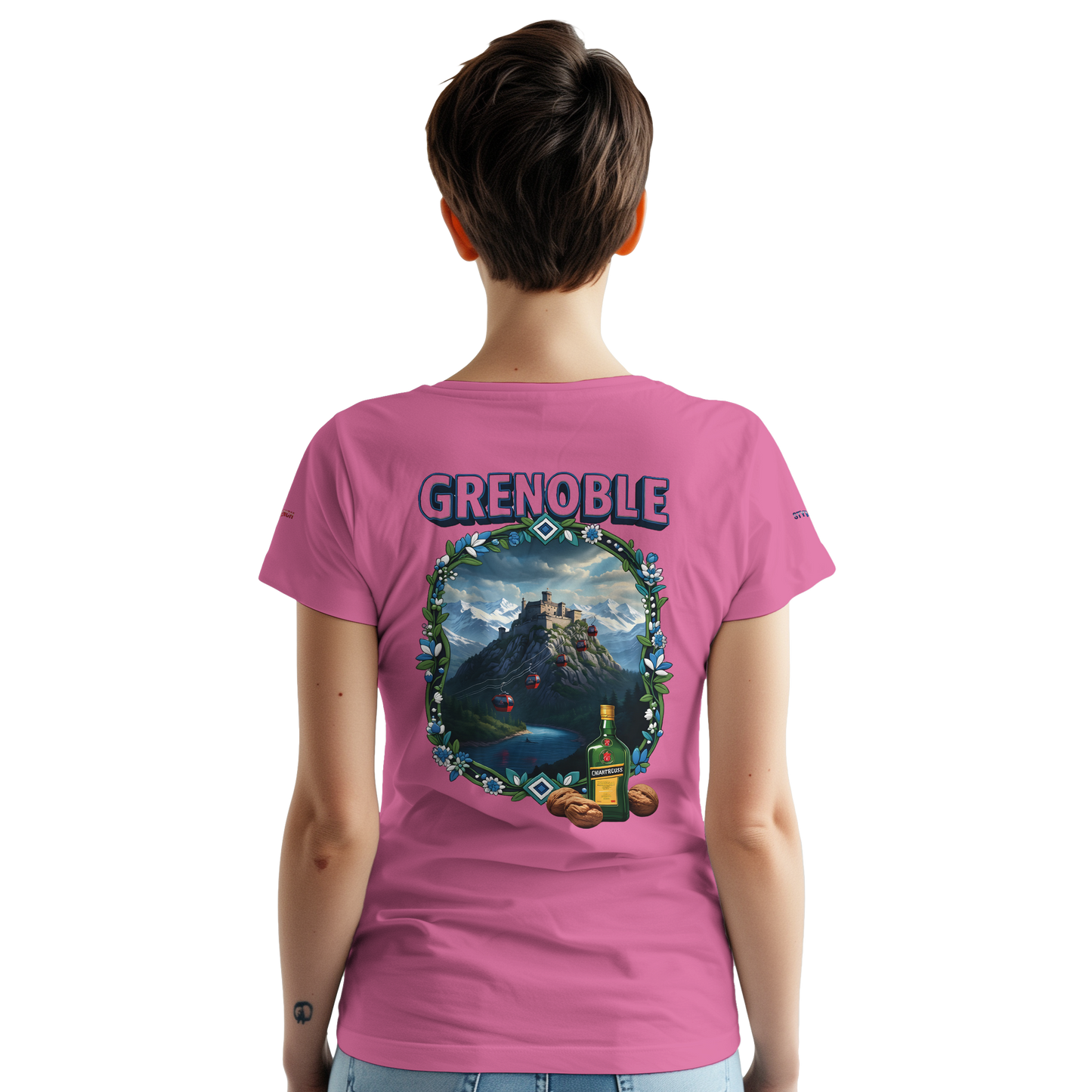 Unisex-T-Shirt Grenoble Stadt in Frankreich dick Rundhals | Gildan® 5000
