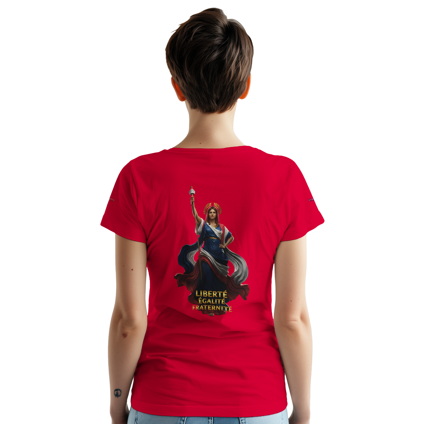 T-Shirt femme  France Patriote   - Coton Premium - Coupe Classique