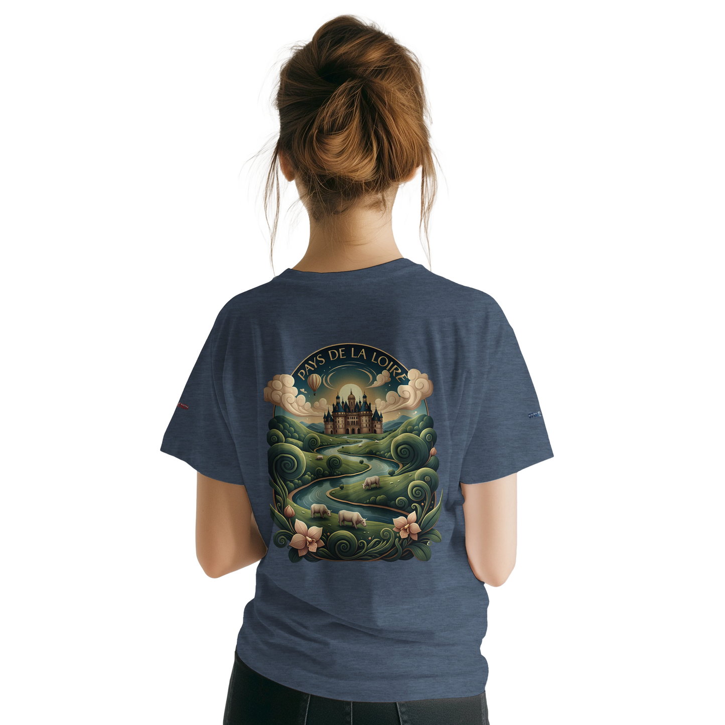 Unisex T-Shirt Pays de la Loire klassischer Rundhalsausschnitt | Gildan® 64000