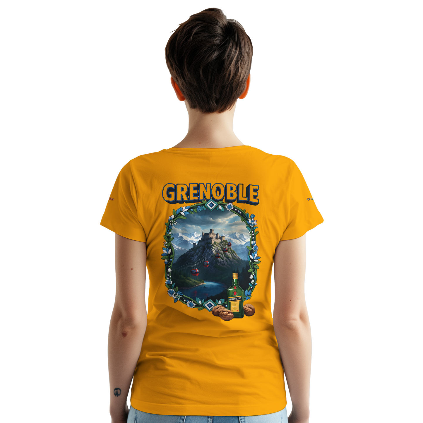 Unisex-T-Shirt Grenoble Stadt in Frankreich dick Rundhals | Gildan® 5000
