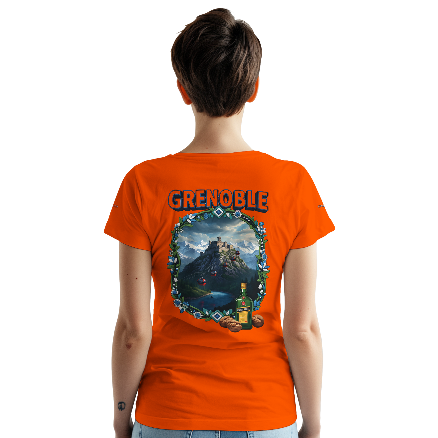 Unisex-T-Shirt Grenoble Stadt in Frankreich dick Rundhals | Gildan® 5000