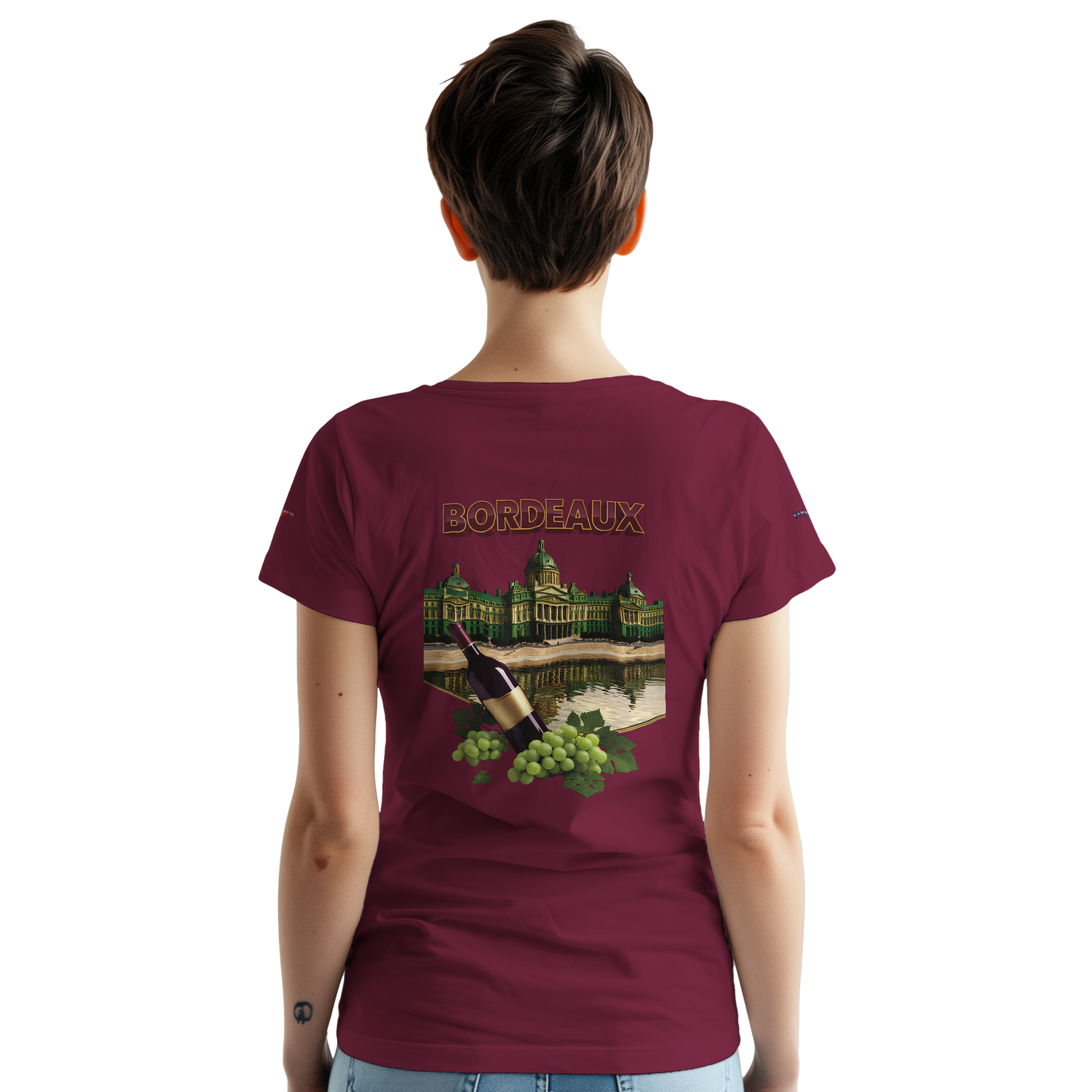 Unisex burgundy French city crewneck heavy t-shirt | Gildan® 5000