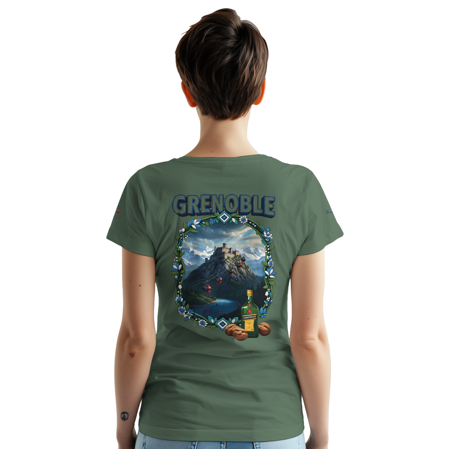 Unisex-T-Shirt Grenoble Stadt in Frankreich dick Rundhals | Gildan® 5000