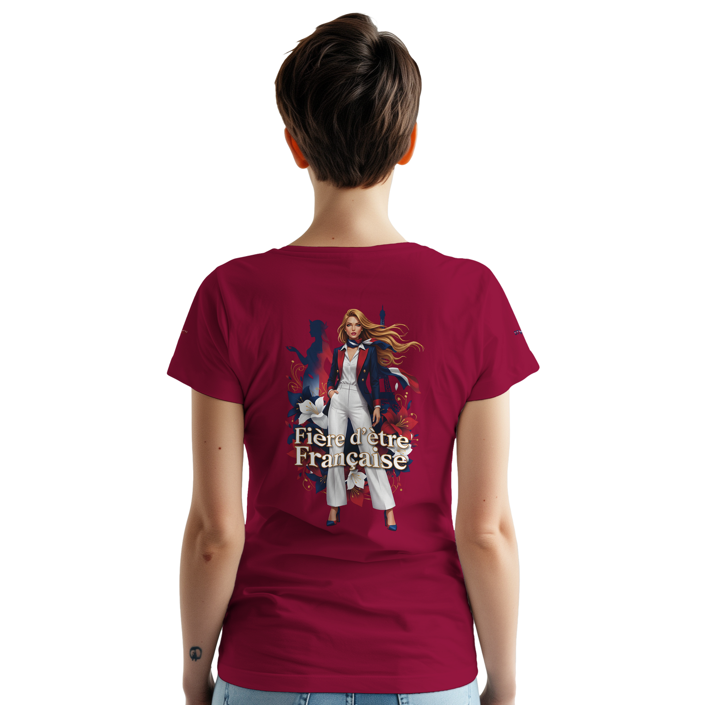 T-shirt Femme Fière d'être Française - Coton Premium