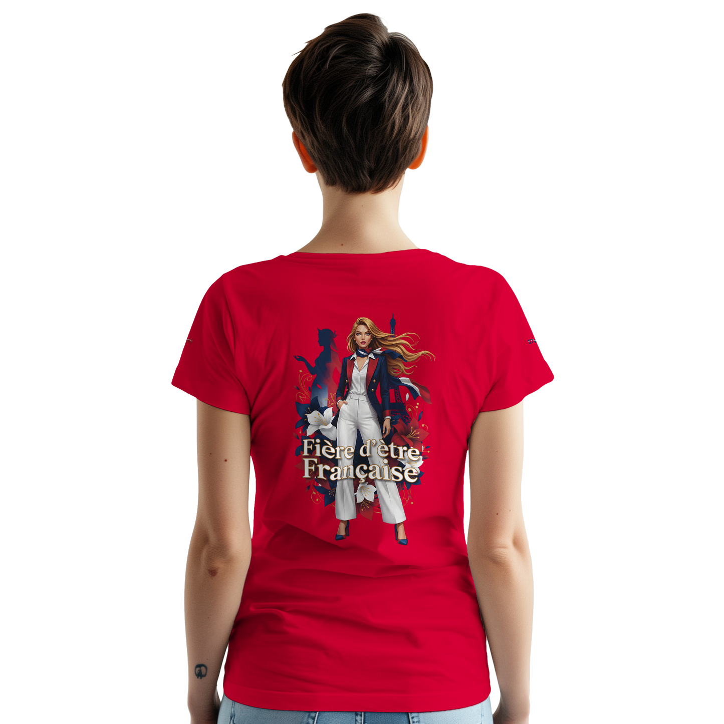 T-shirt Femme Fière d'être Française - Coton Premium