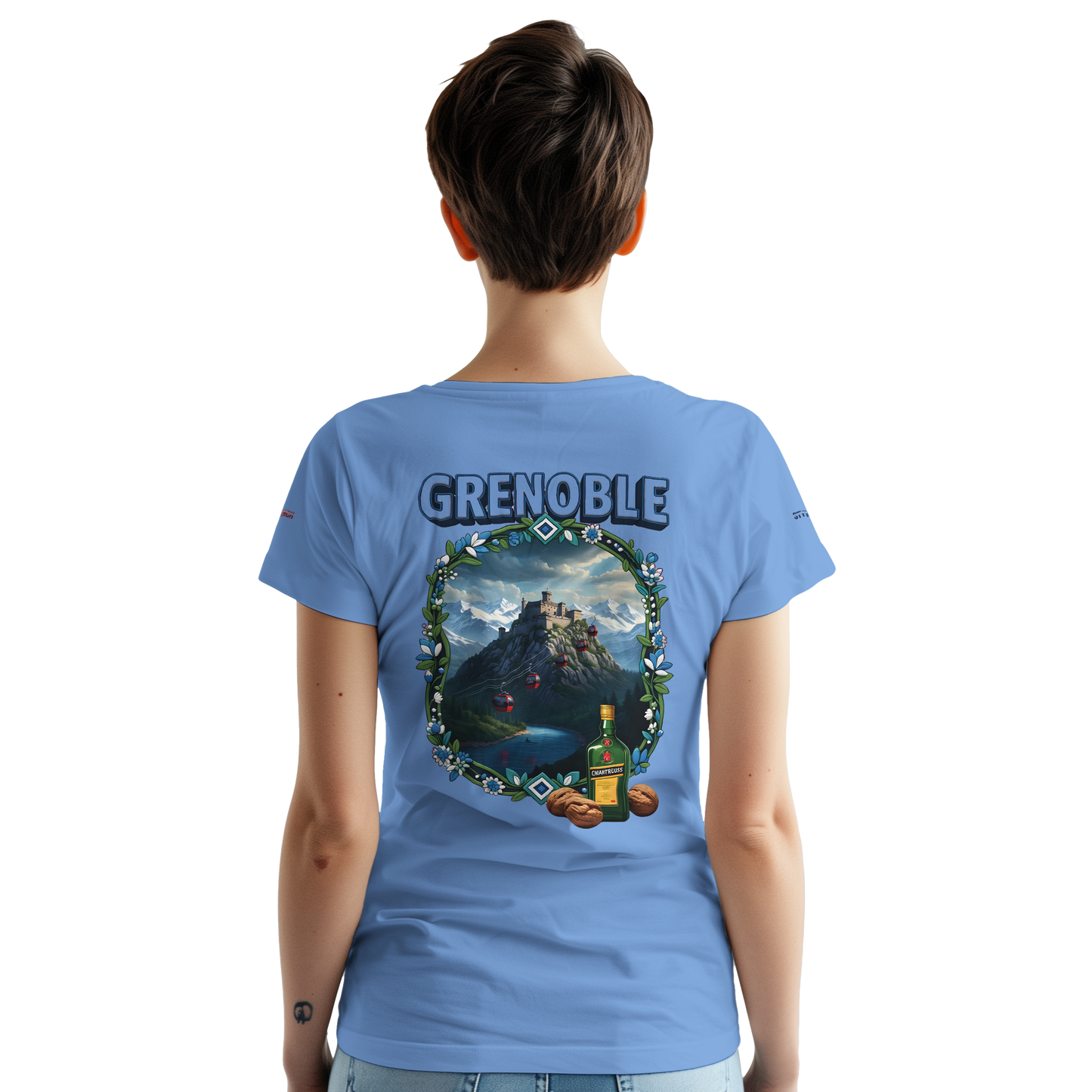 Unisex-T-Shirt Grenoble Stadt in Frankreich dick Rundhals | Gildan® 5000