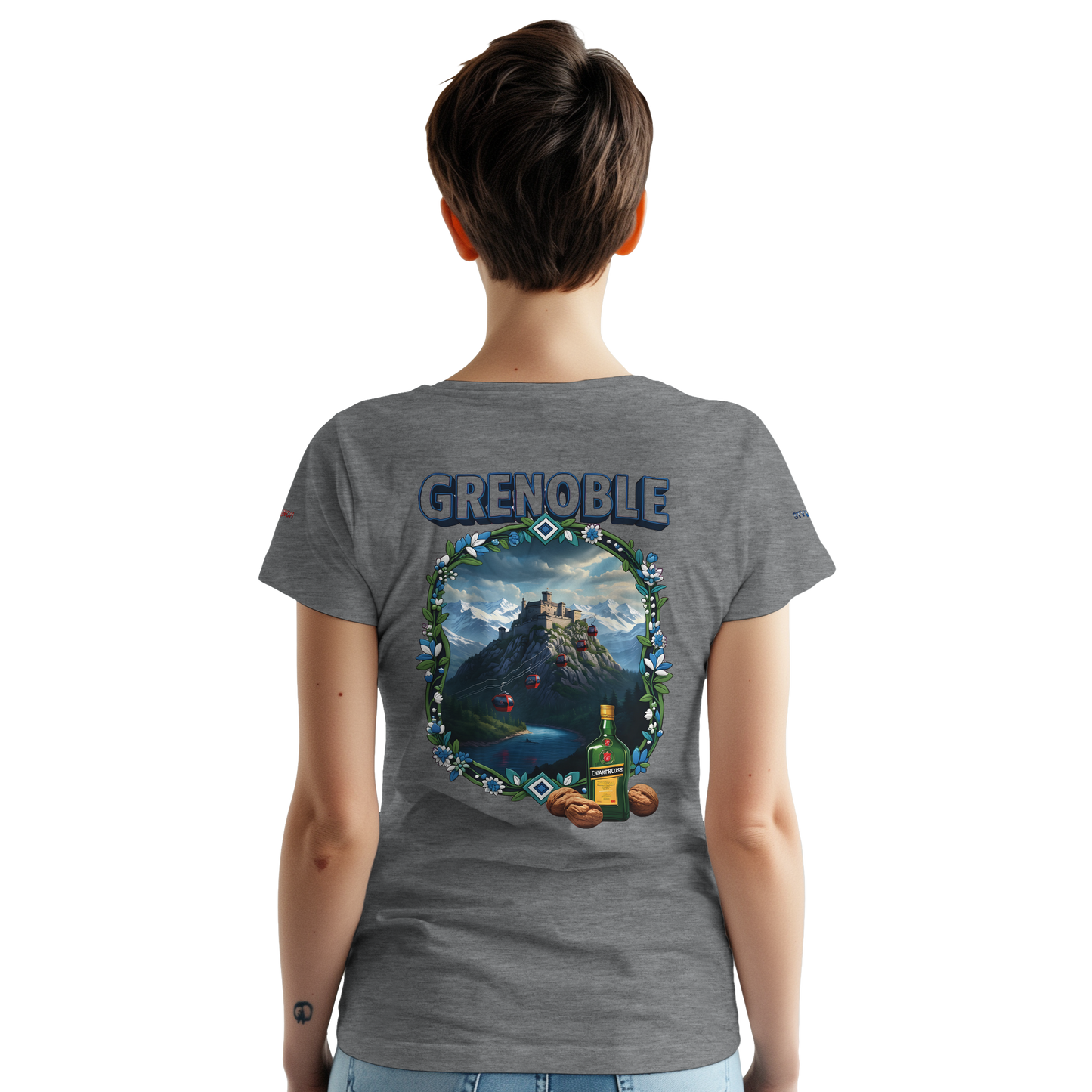 Unisex-T-Shirt Grenoble Stadt in Frankreich dick Rundhals | Gildan® 5000