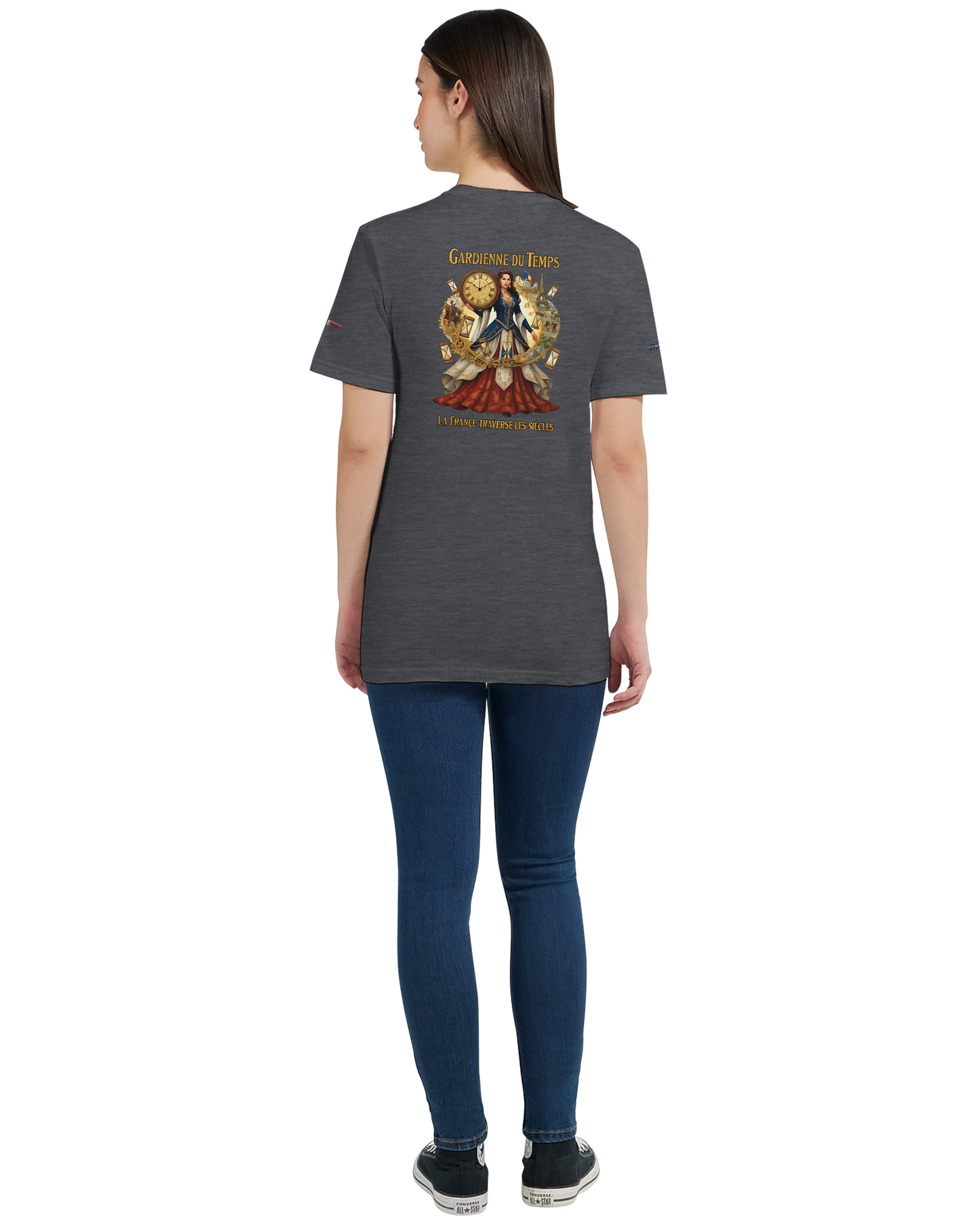 T-Shirt Femme Gardienne du Temps – Coton Premium Coupe Semi-Ajustée