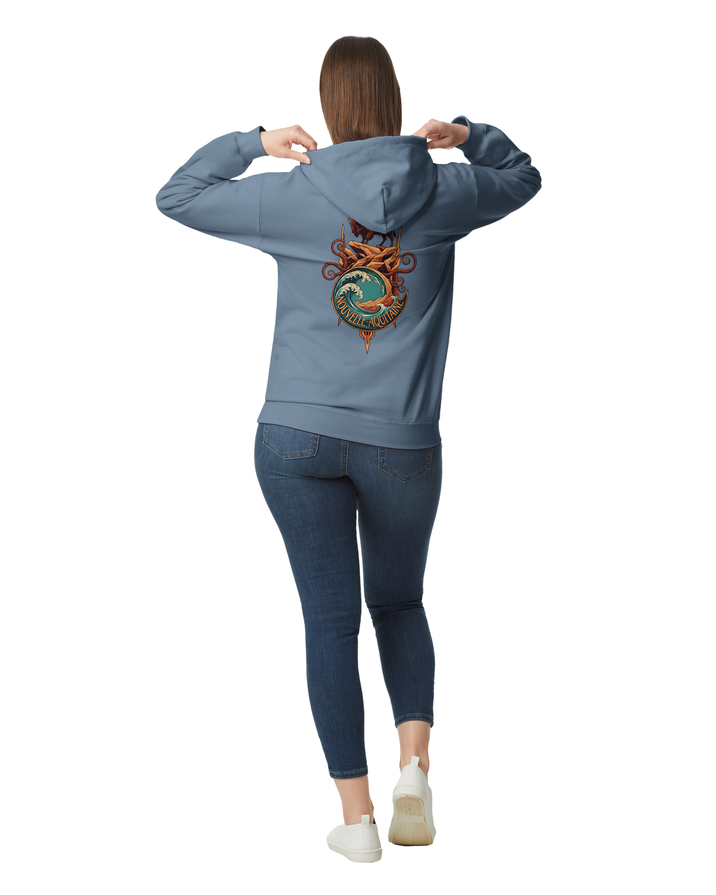 Gildan SF500 Adult New Aquitaine Medium Fleece Hoodie