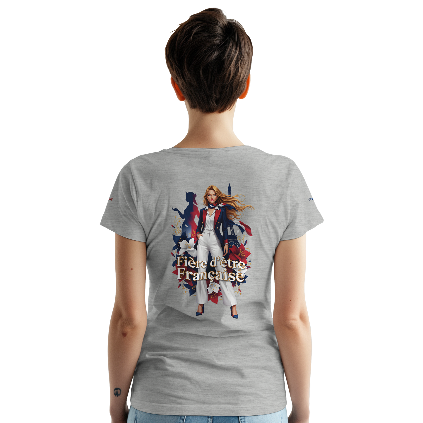 T-shirt Femme Fière d'être Française - Coton Premium