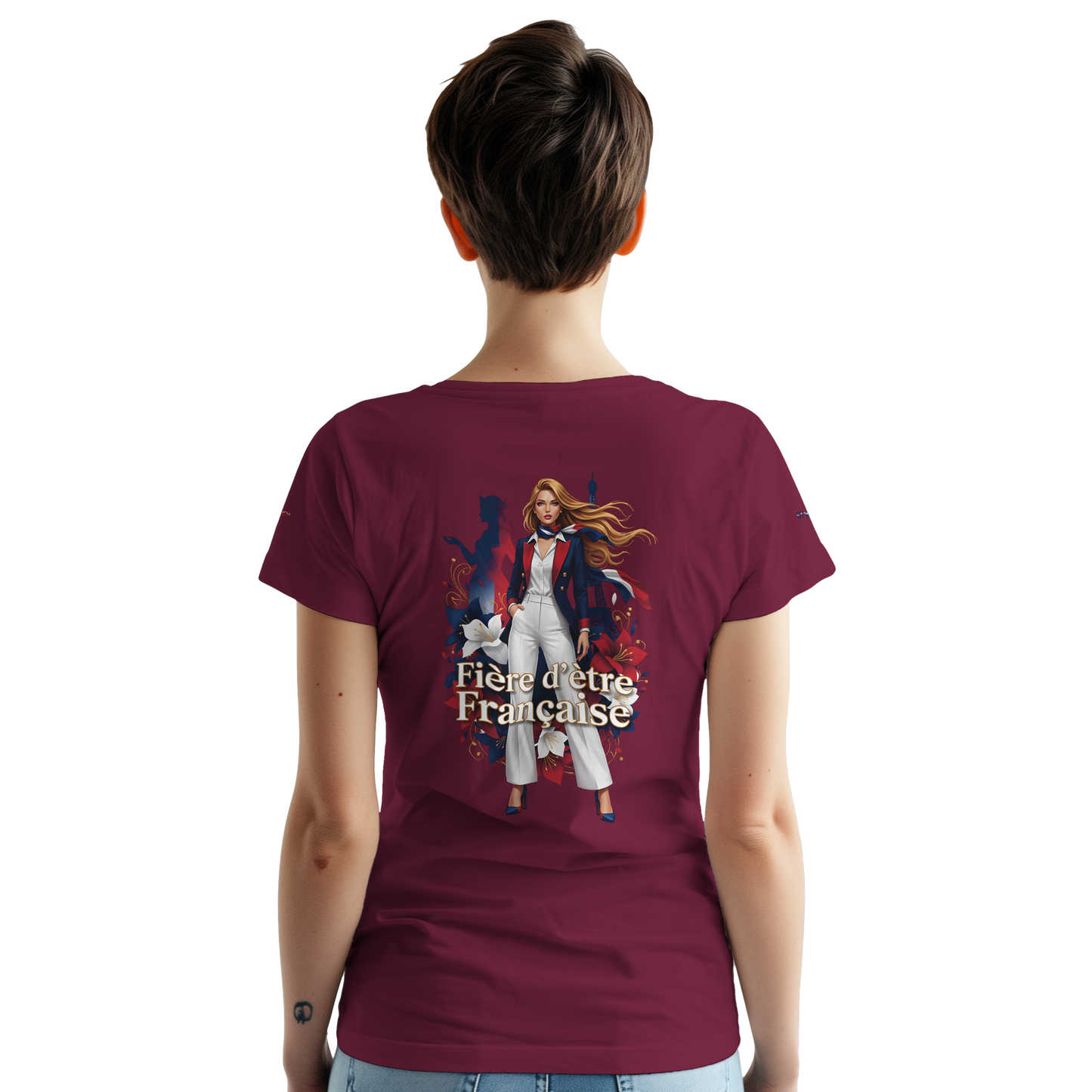 T-shirt Femme Fière d'être Française - Coton Premium