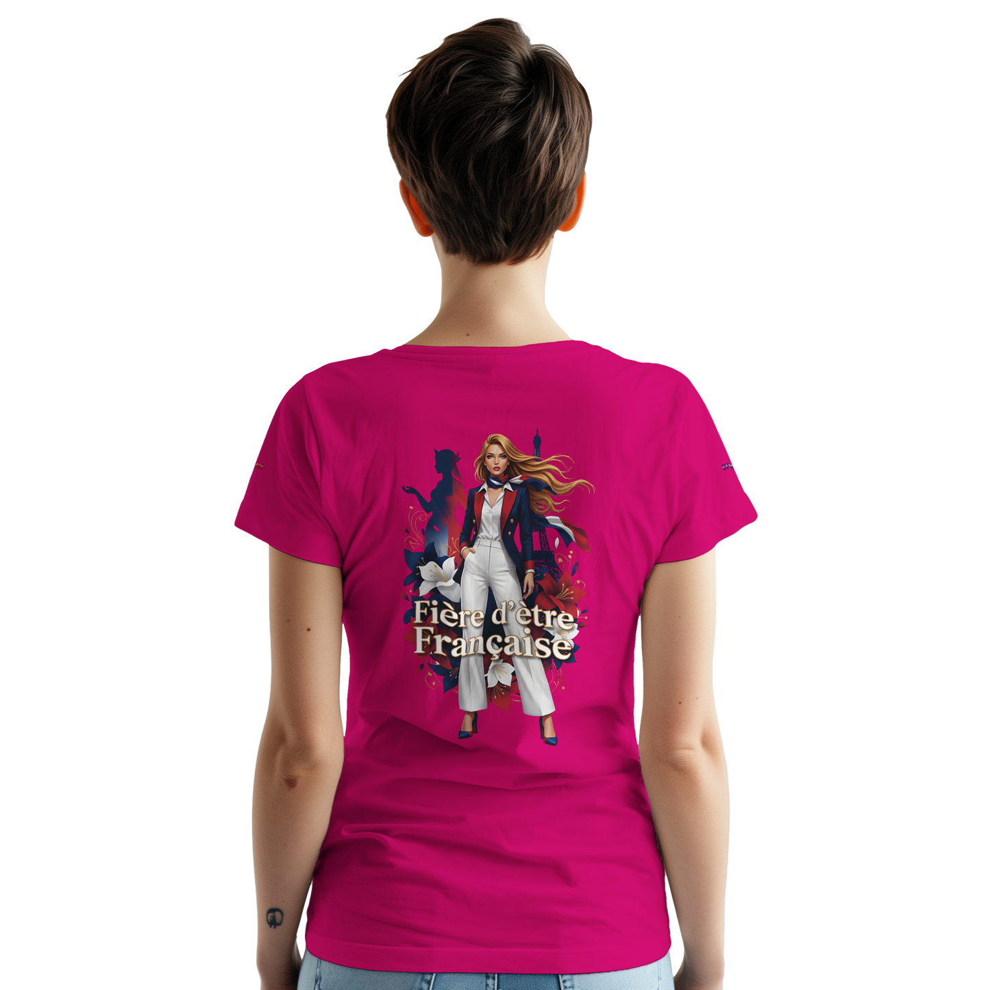 T-shirt Femme Fière d'être Française - Coton Premium