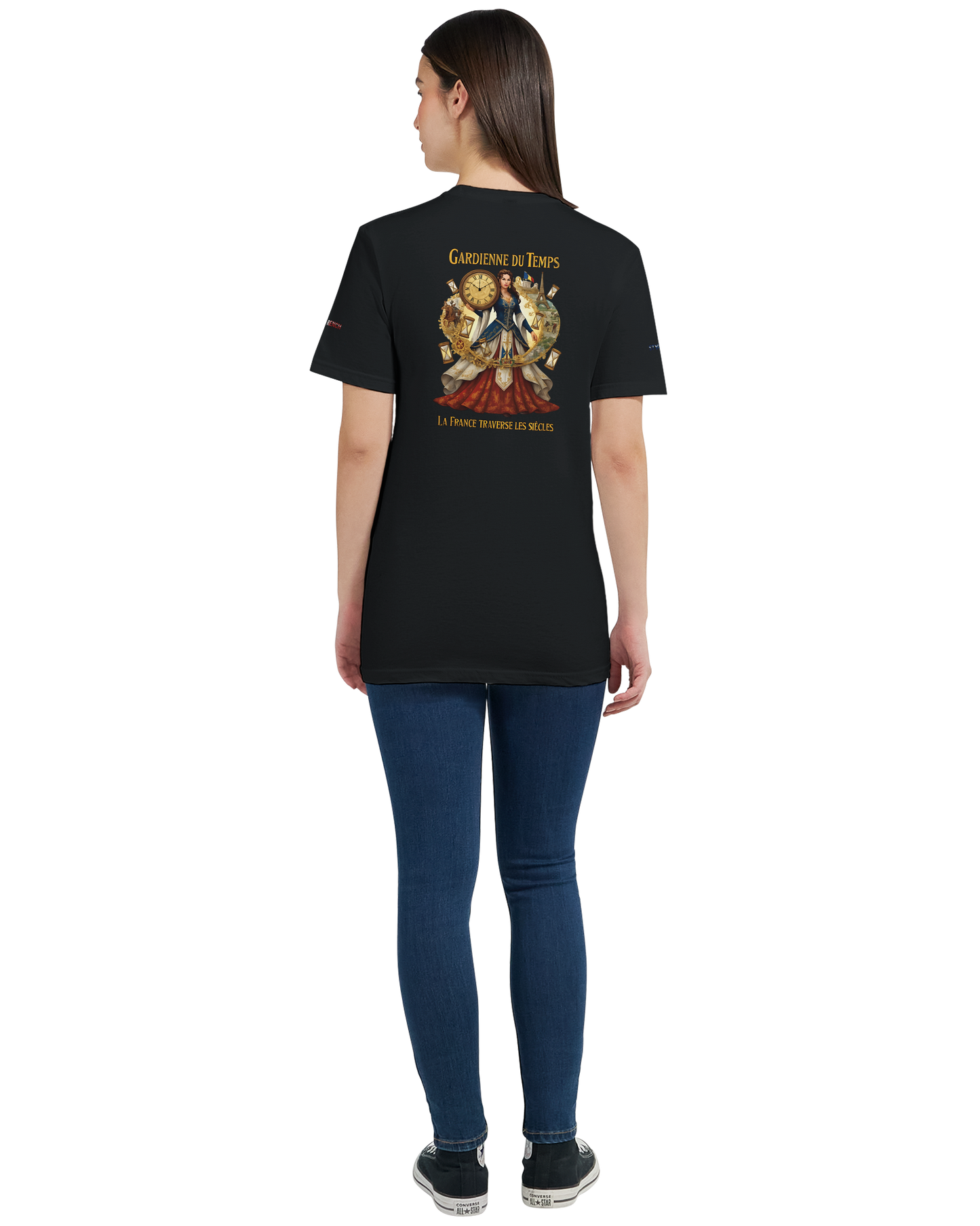 T-Shirt Femme Gardienne du Temps – Coton Premium Coupe Semi-Ajustée