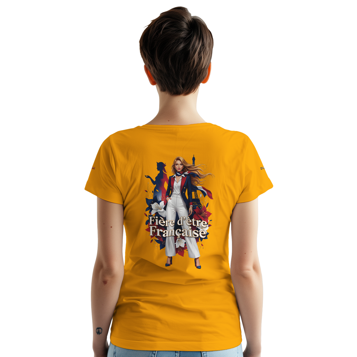 T-shirt Femme Fière d'être Française - Coton Premium