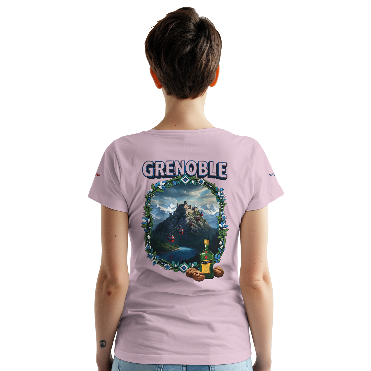 Unisex-T-Shirt Grenoble Stadt in Frankreich dick Rundhals | Gildan® 5000