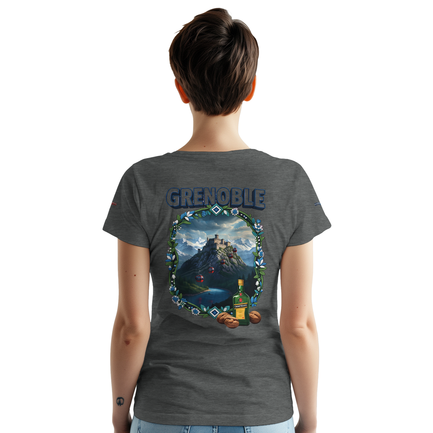Unisex-T-Shirt Grenoble Stadt in Frankreich dick Rundhals | Gildan® 5000