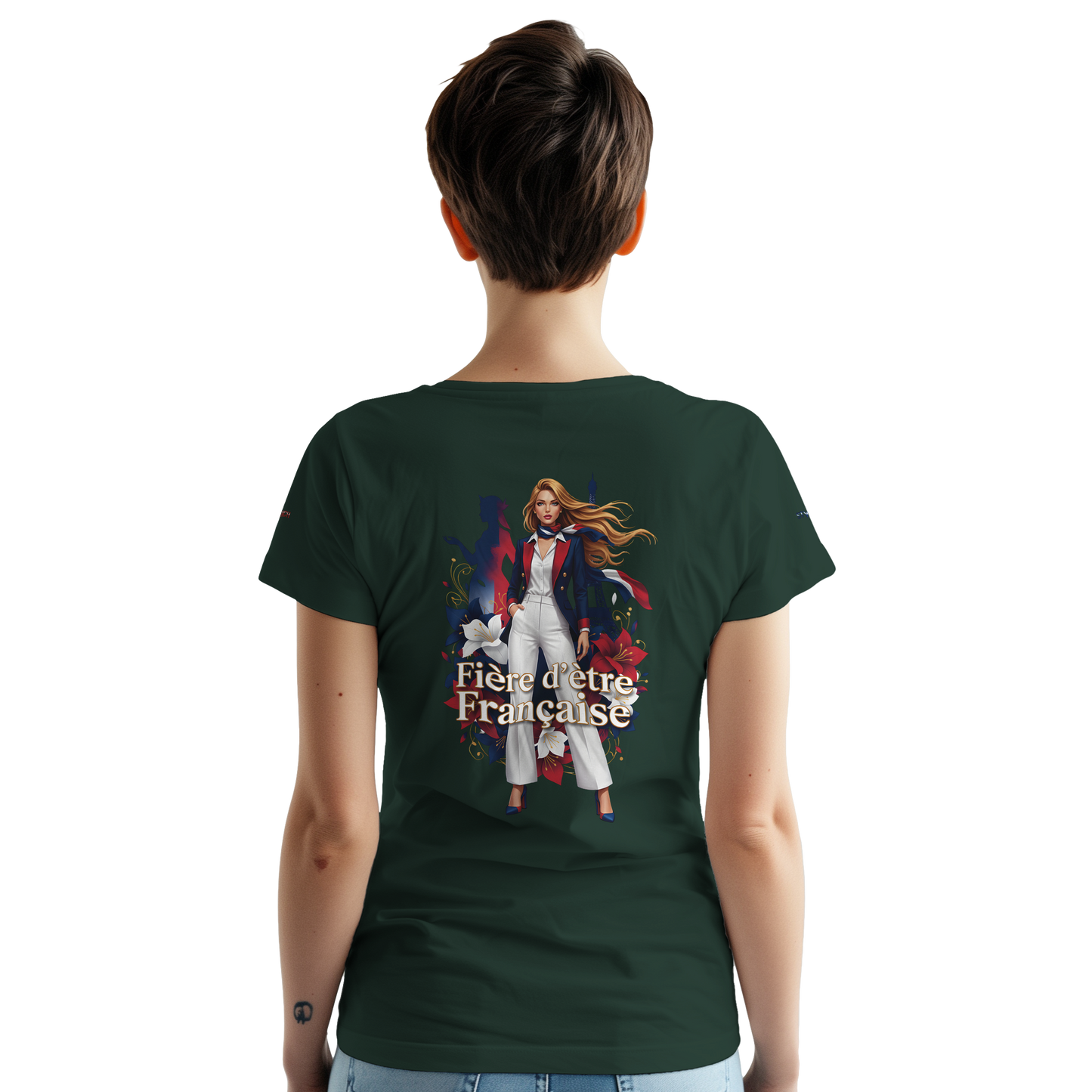 T-shirt Femme Fière d'être Française - Coton Premium
