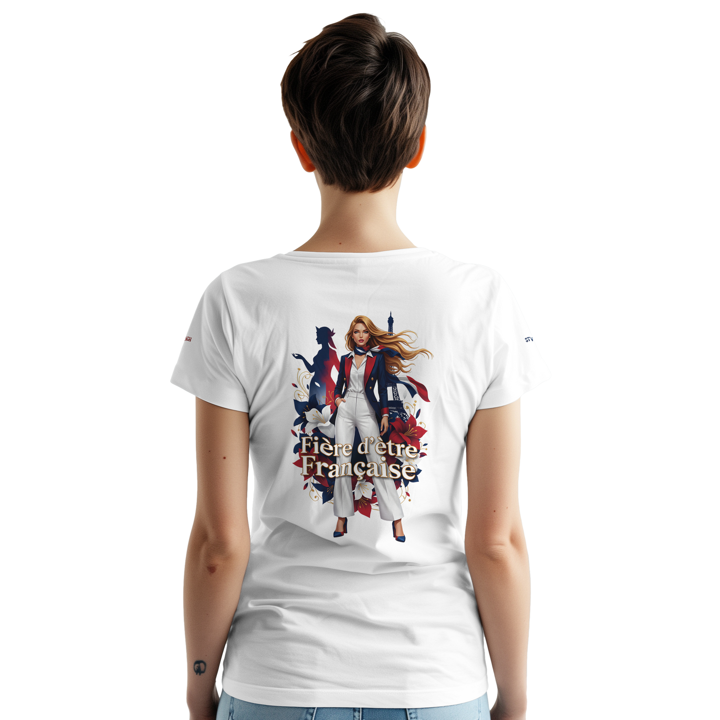T-shirt Femme Fière d'être Française - Coton Premium