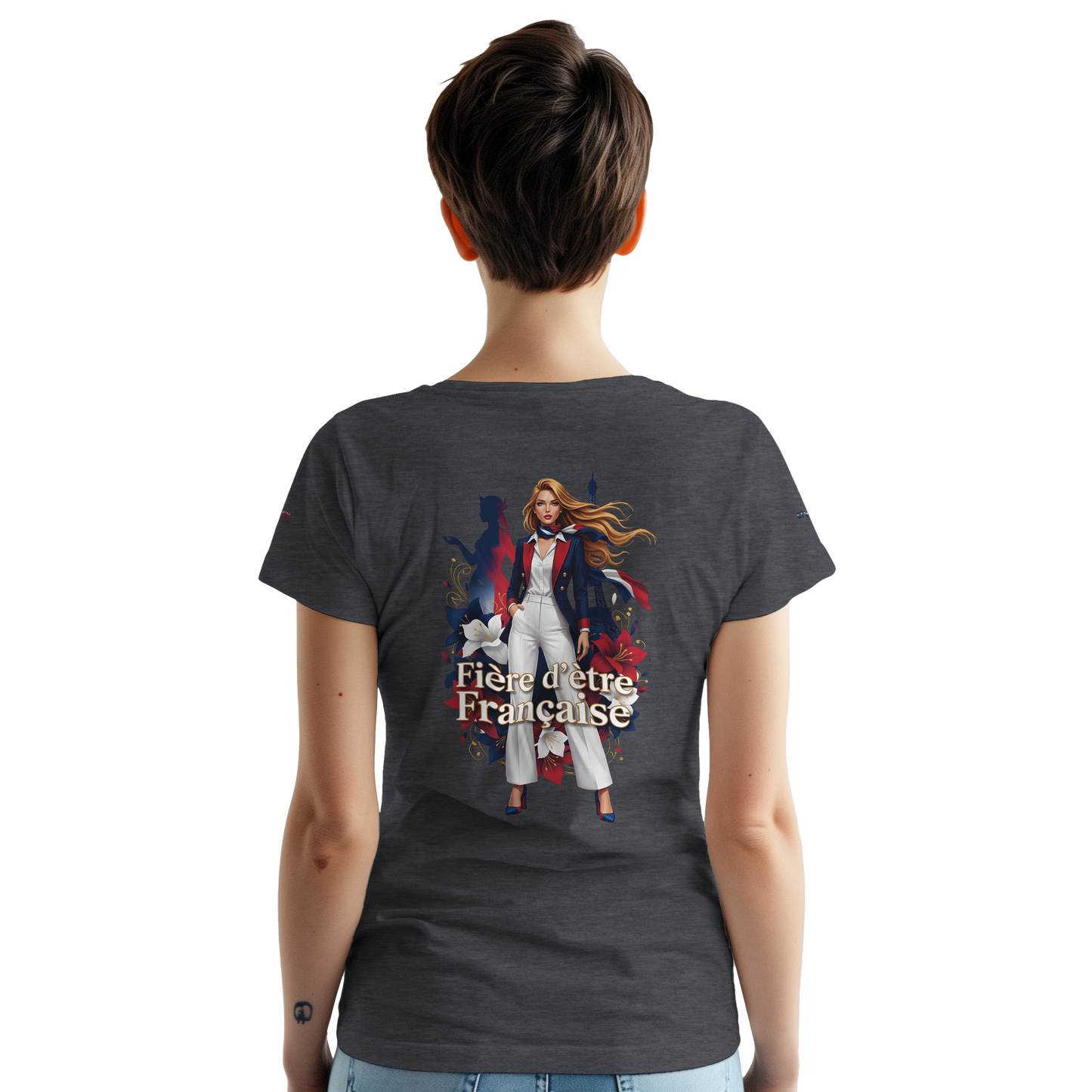 T-shirt Femme Fière d'être Française - Coton Premium
