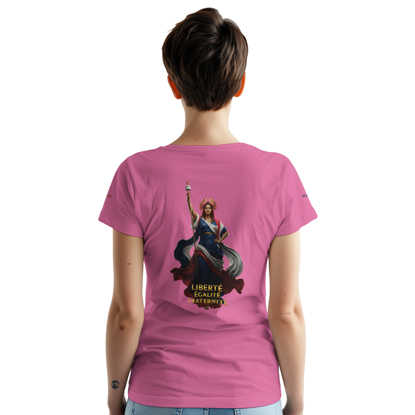 T-Shirt femme  France Patriote   - Coton Premium - Coupe Classique