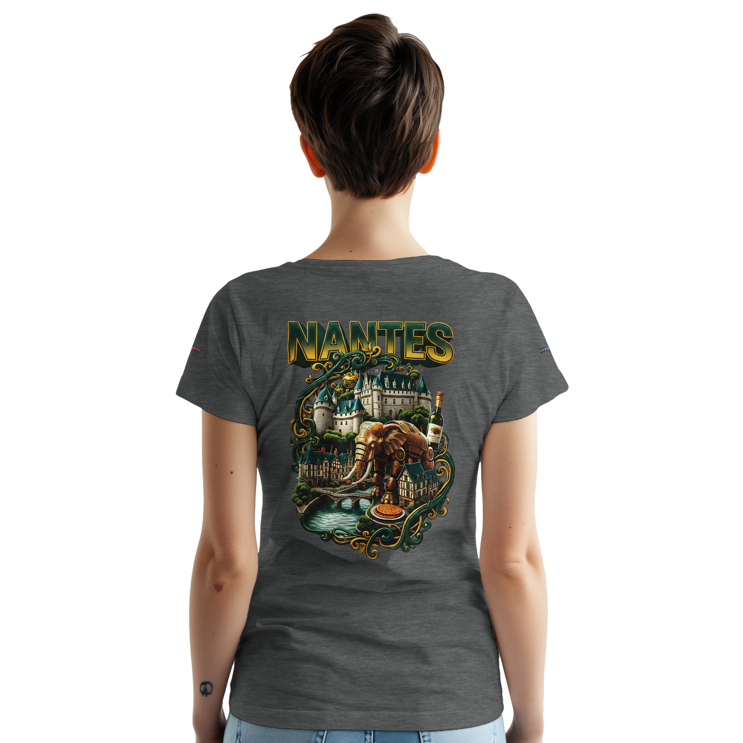 Unisex T-Shirt Nantes Stadt Frankreich | dickes Rundhals-T-Shirt | Gildan® 5000