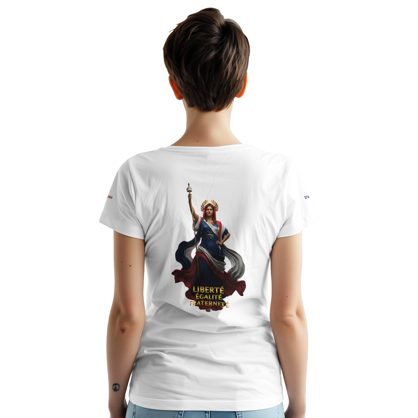 T-Shirt femme  France Patriote   - Coton Premium - Coupe Classique