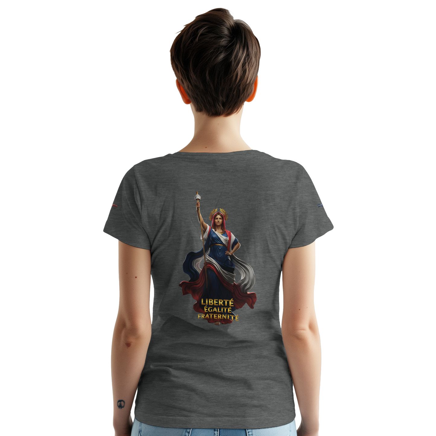 T-Shirt femme  France Patriote   - Coton Premium - Coupe Classique