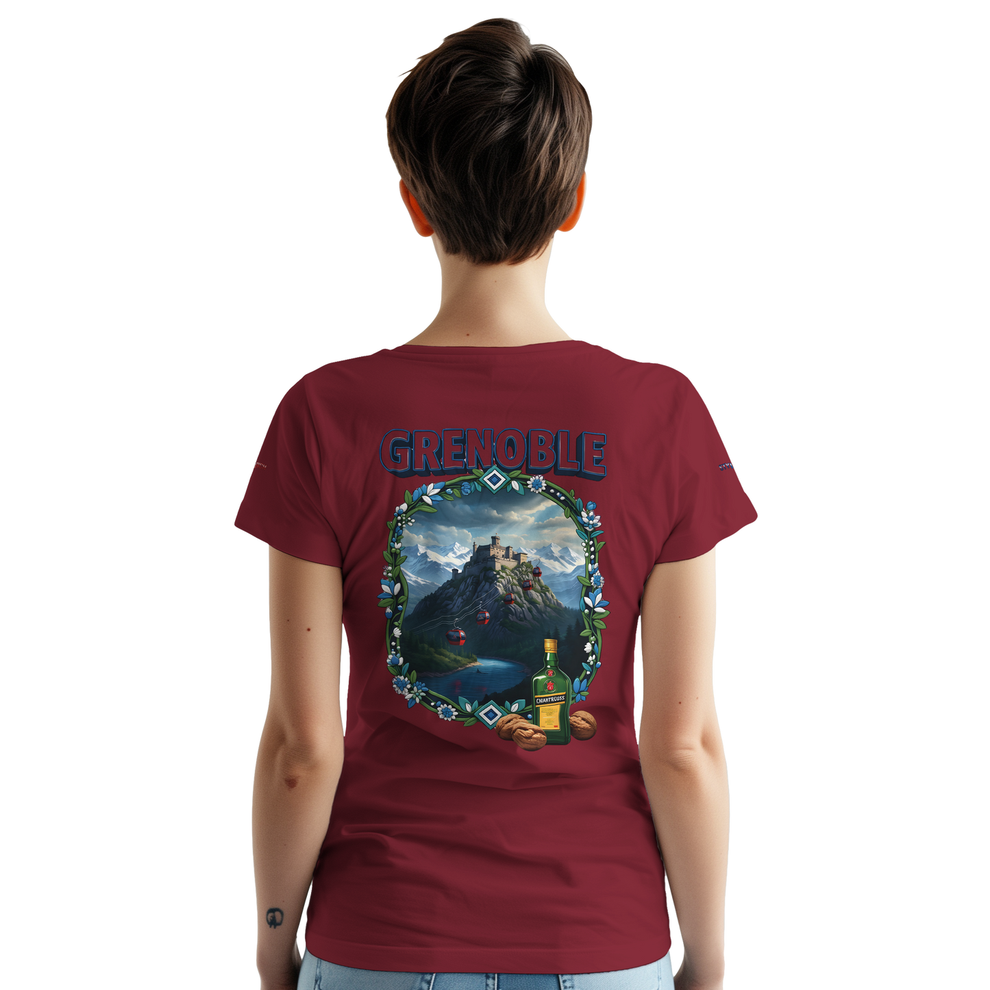 Unisex-T-Shirt Grenoble Stadt in Frankreich dick Rundhals | Gildan® 5000
