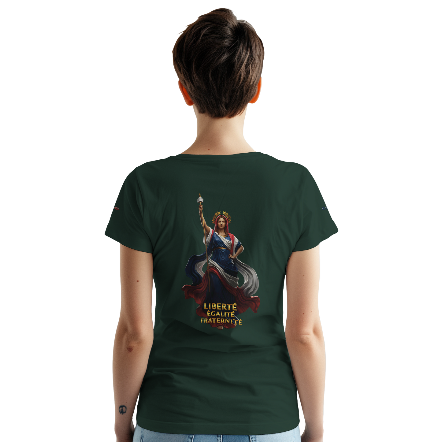T-Shirt femme  France Patriote   - Coton Premium - Coupe Classique