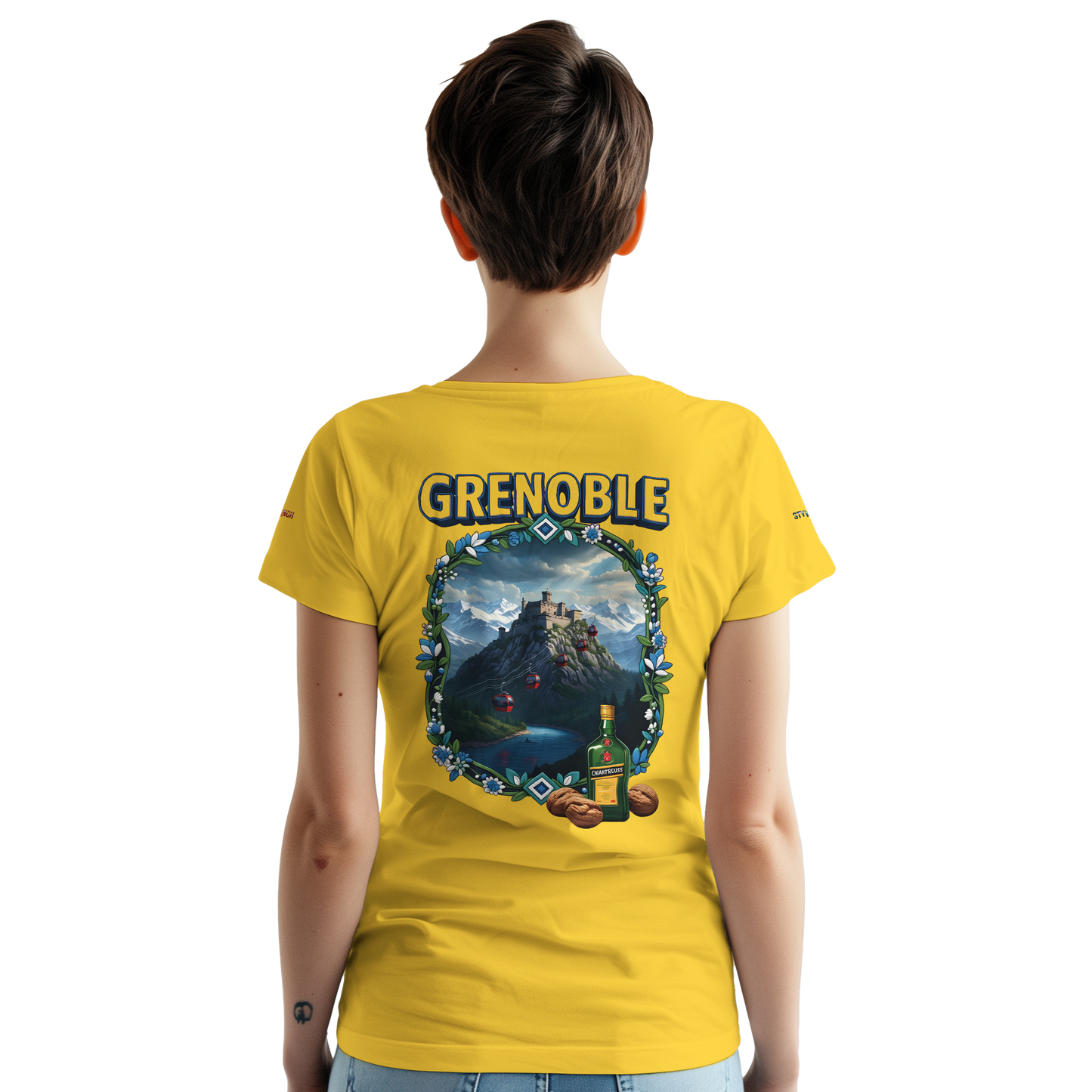 Unisex-T-Shirt Grenoble Stadt in Frankreich dick Rundhals | Gildan® 5000