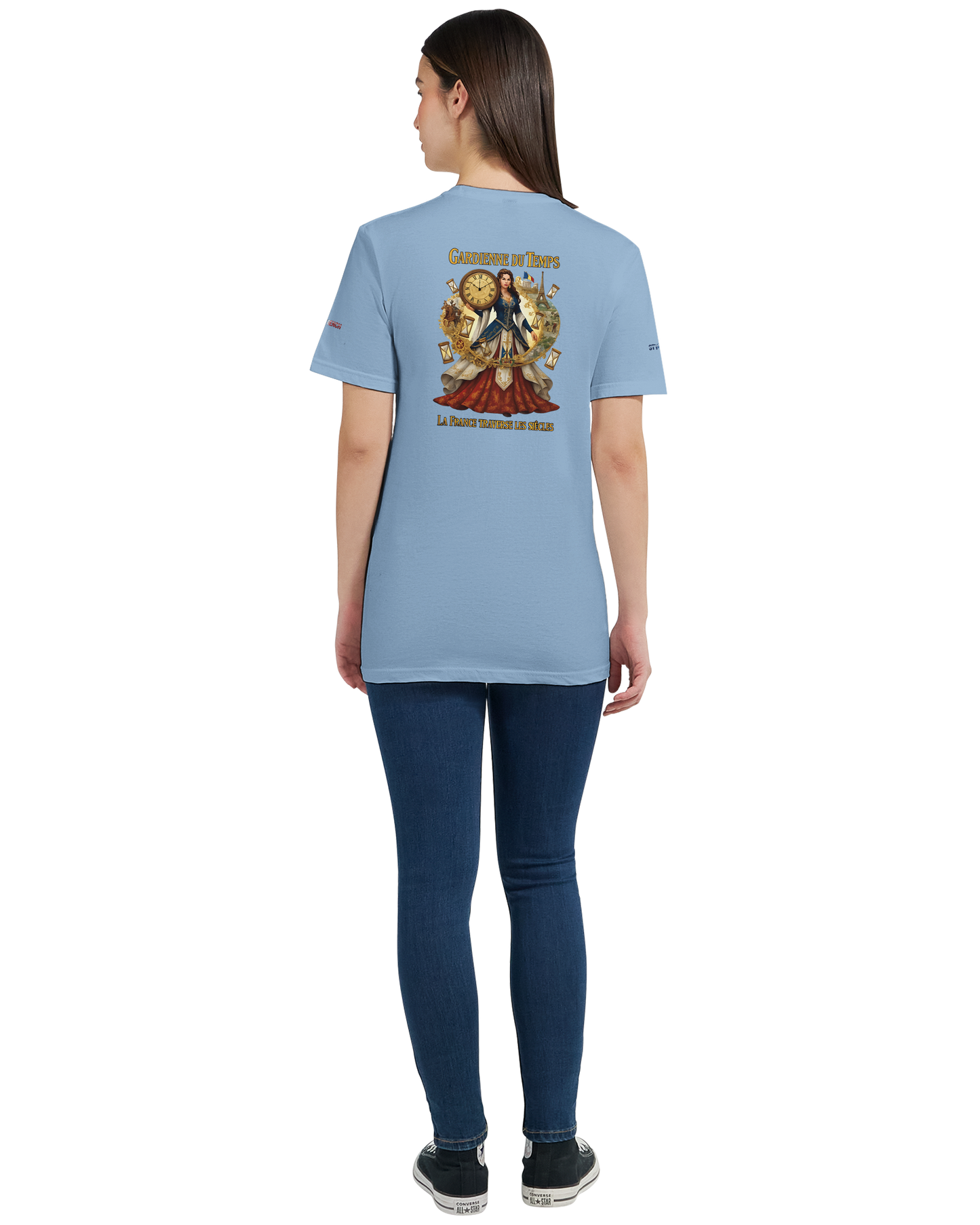 T-Shirt Femme Gardienne du Temps – Coton Premium Coupe Semi-Ajustée