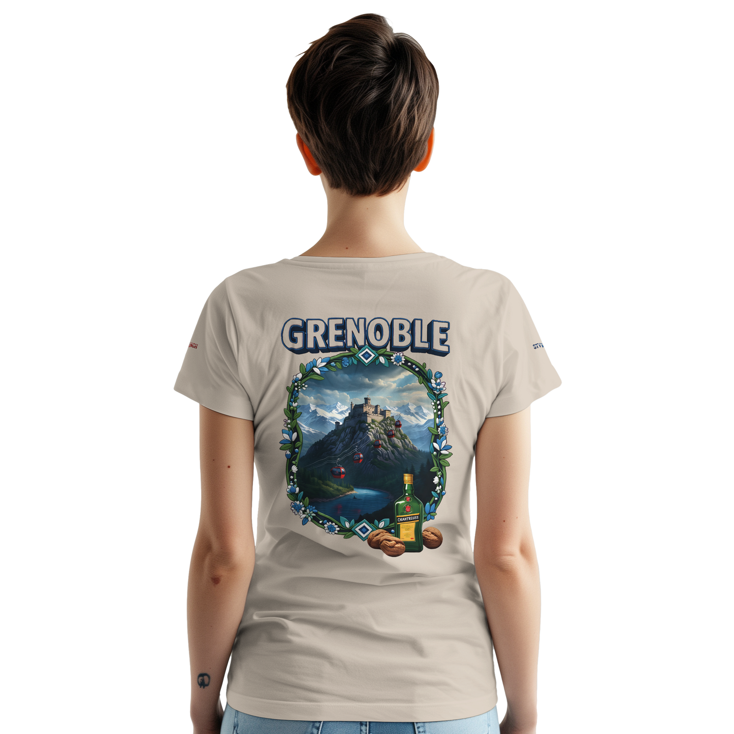 Unisex-T-Shirt Grenoble Stadt in Frankreich dick Rundhals | Gildan® 5000