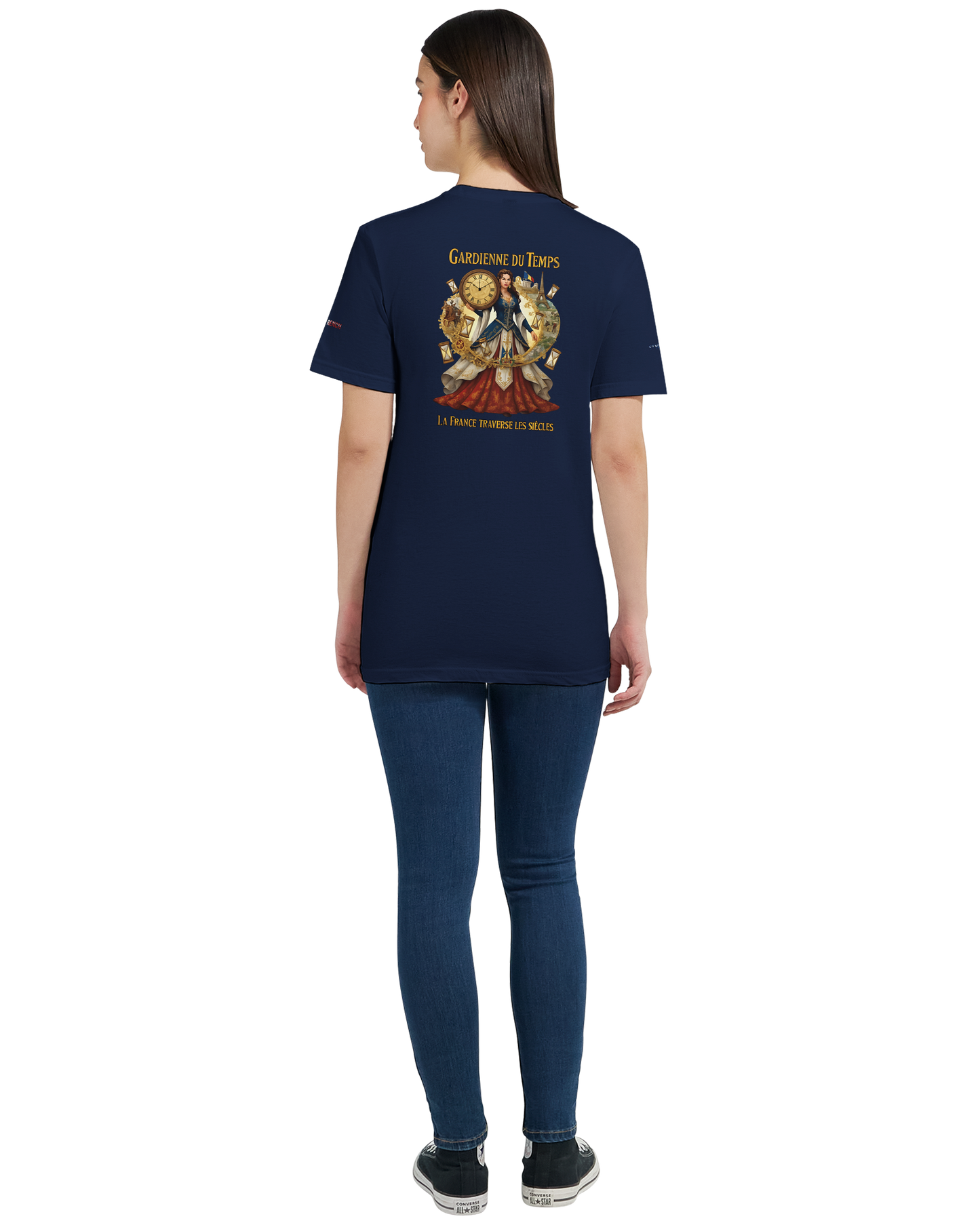 T-Shirt Femme Gardienne du Temps – Coton Premium Coupe Semi-Ajustée