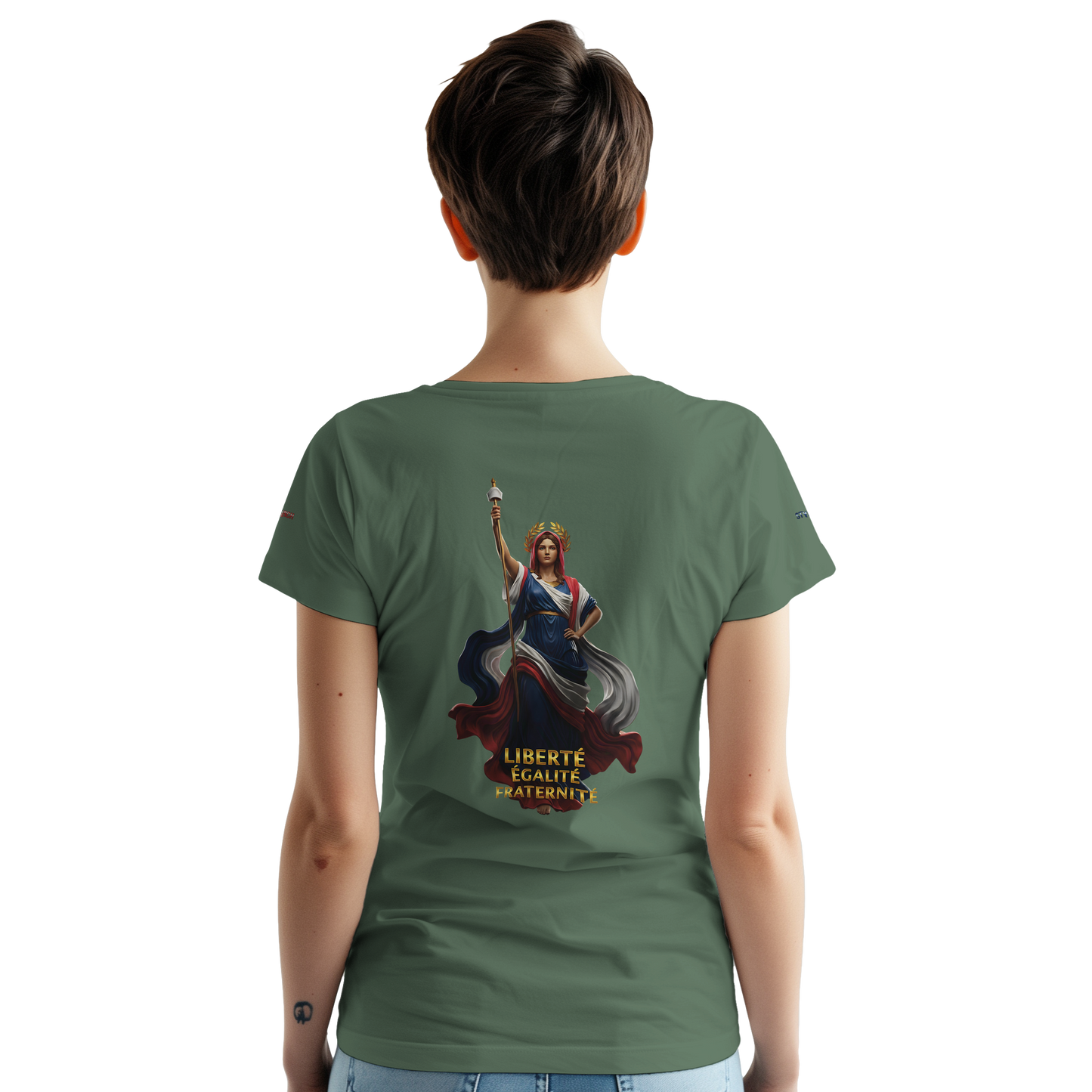 T-Shirt femme  France Patriote   - Coton Premium - Coupe Classique