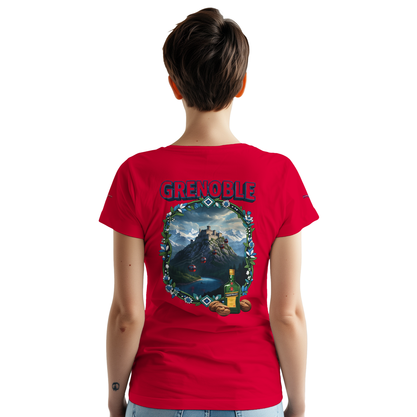 Unisex-T-Shirt Grenoble Stadt in Frankreich dick Rundhals | Gildan® 5000