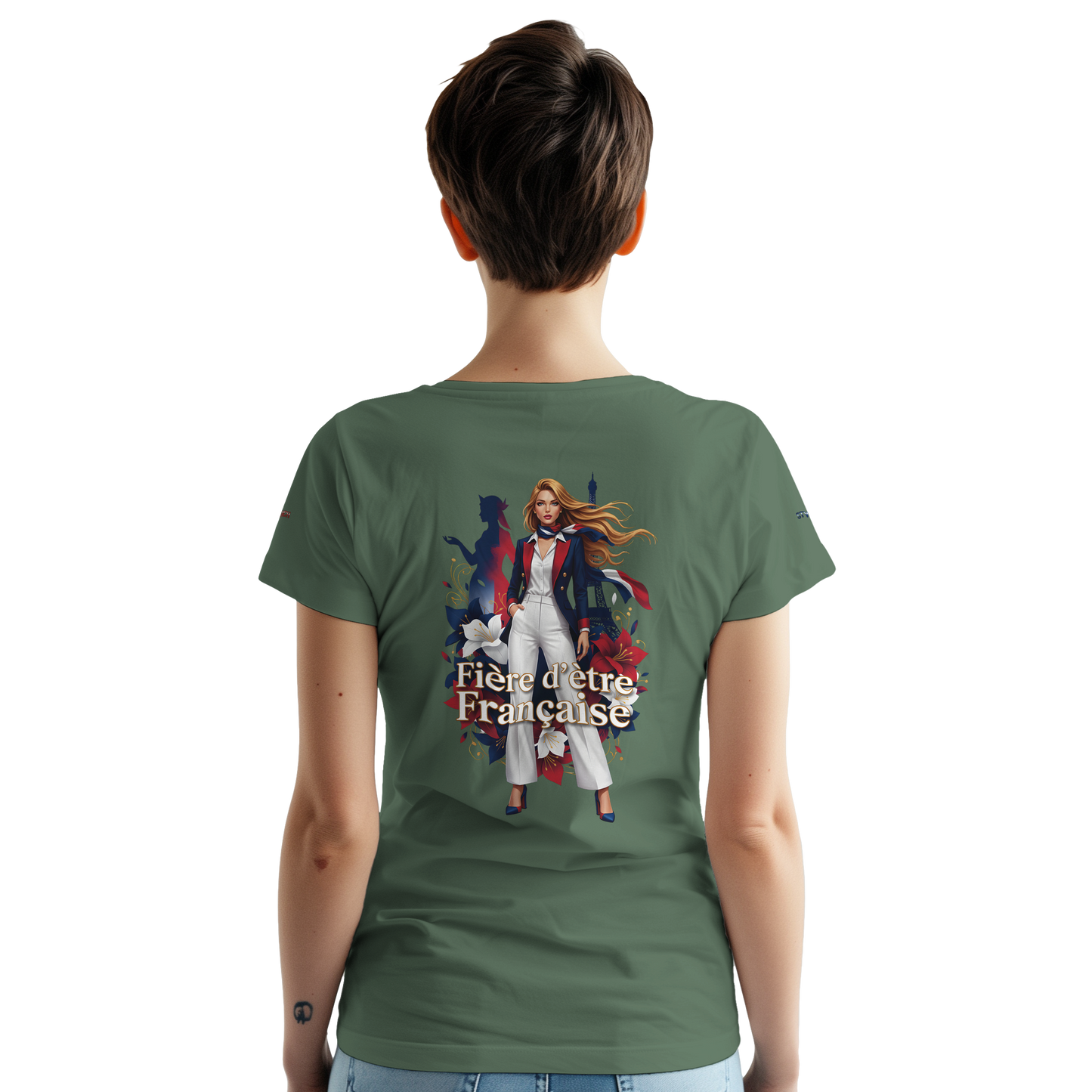 T-shirt Femme Fière d'être Française - Coton Premium
