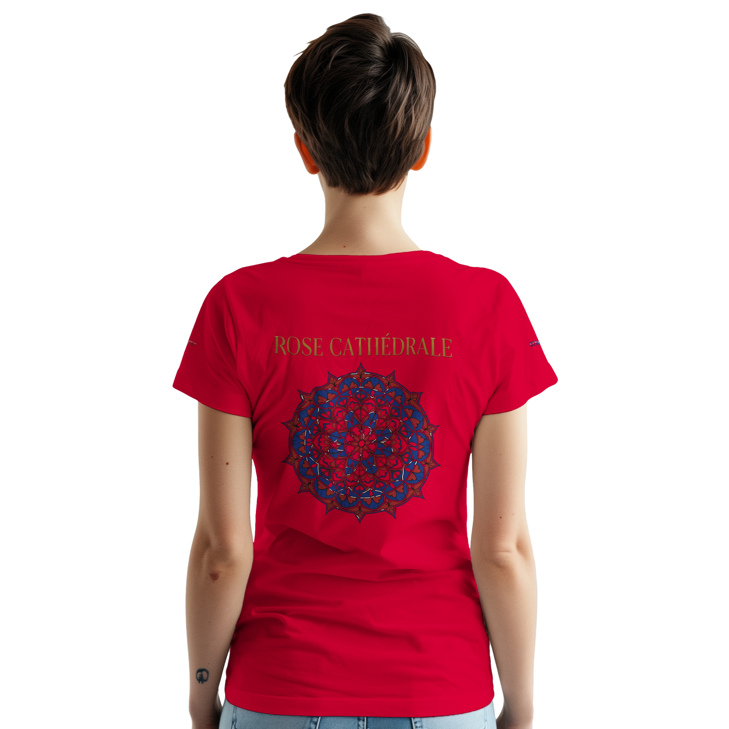 Damen T-Shirt, rosa, Kathedrale, dick, Rundhals | Gildan® 5000