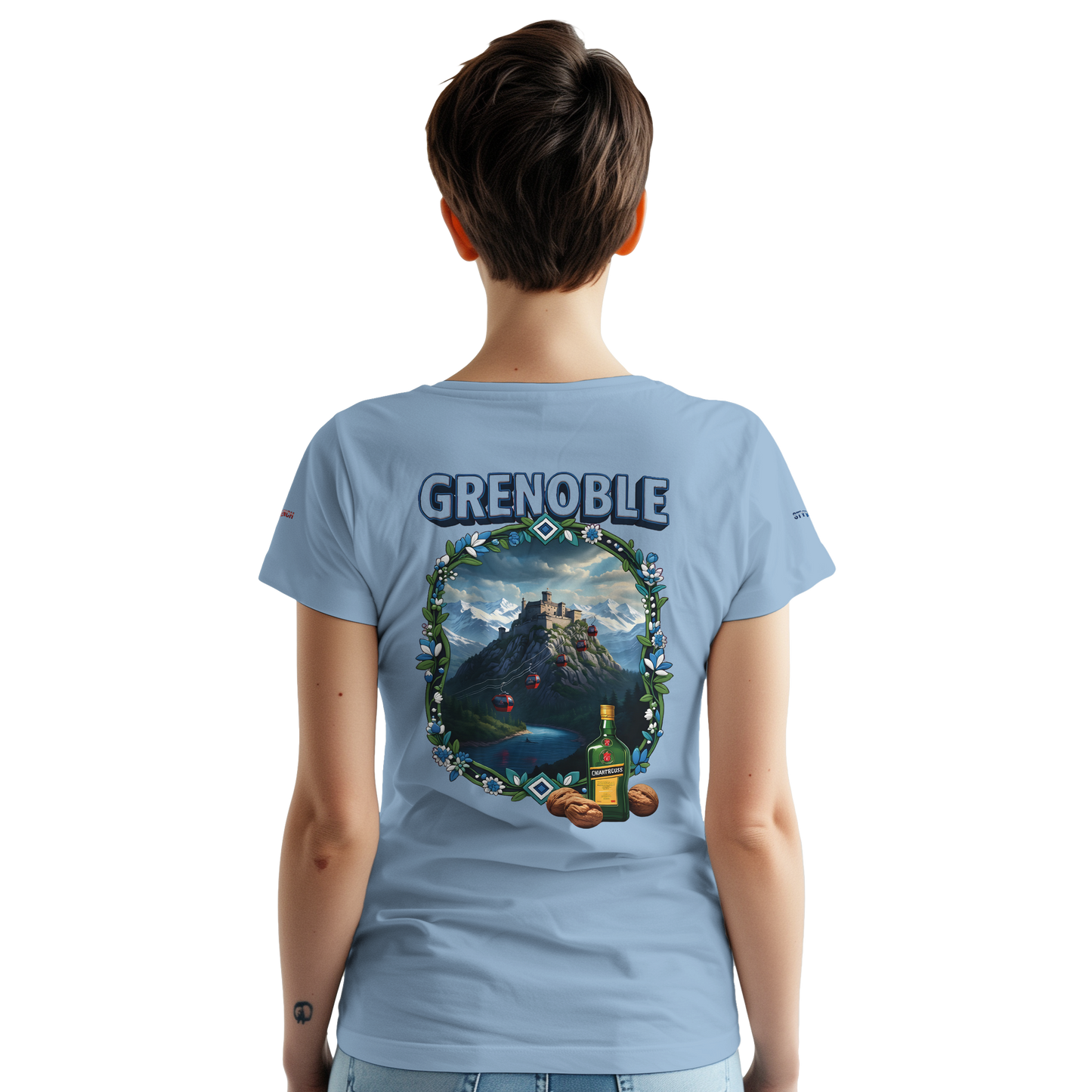 Unisex-T-Shirt Grenoble Stadt in Frankreich dick Rundhals | Gildan® 5000