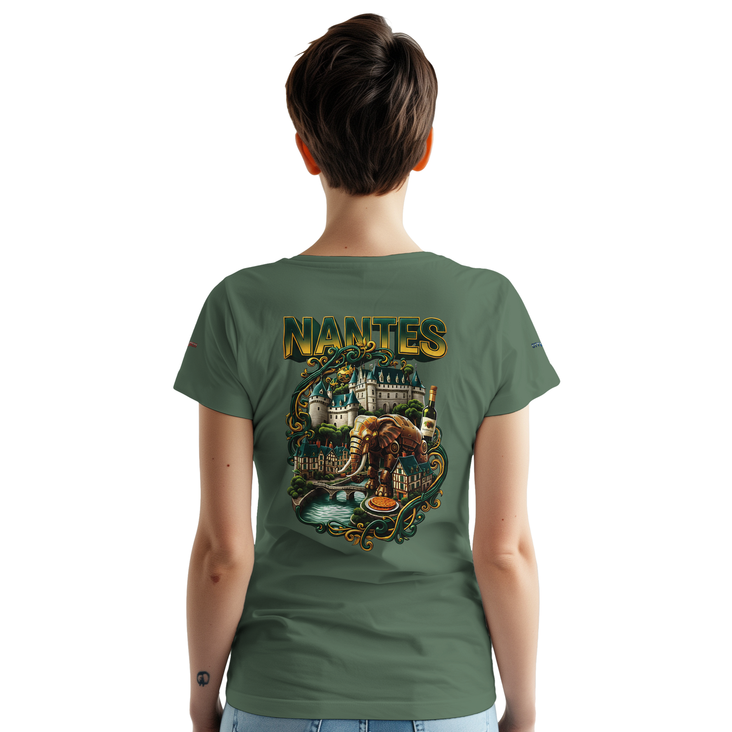 Unisex T-Shirt Nantes Stadt Frankreich | dickes Rundhals-T-Shirt | Gildan® 5000
