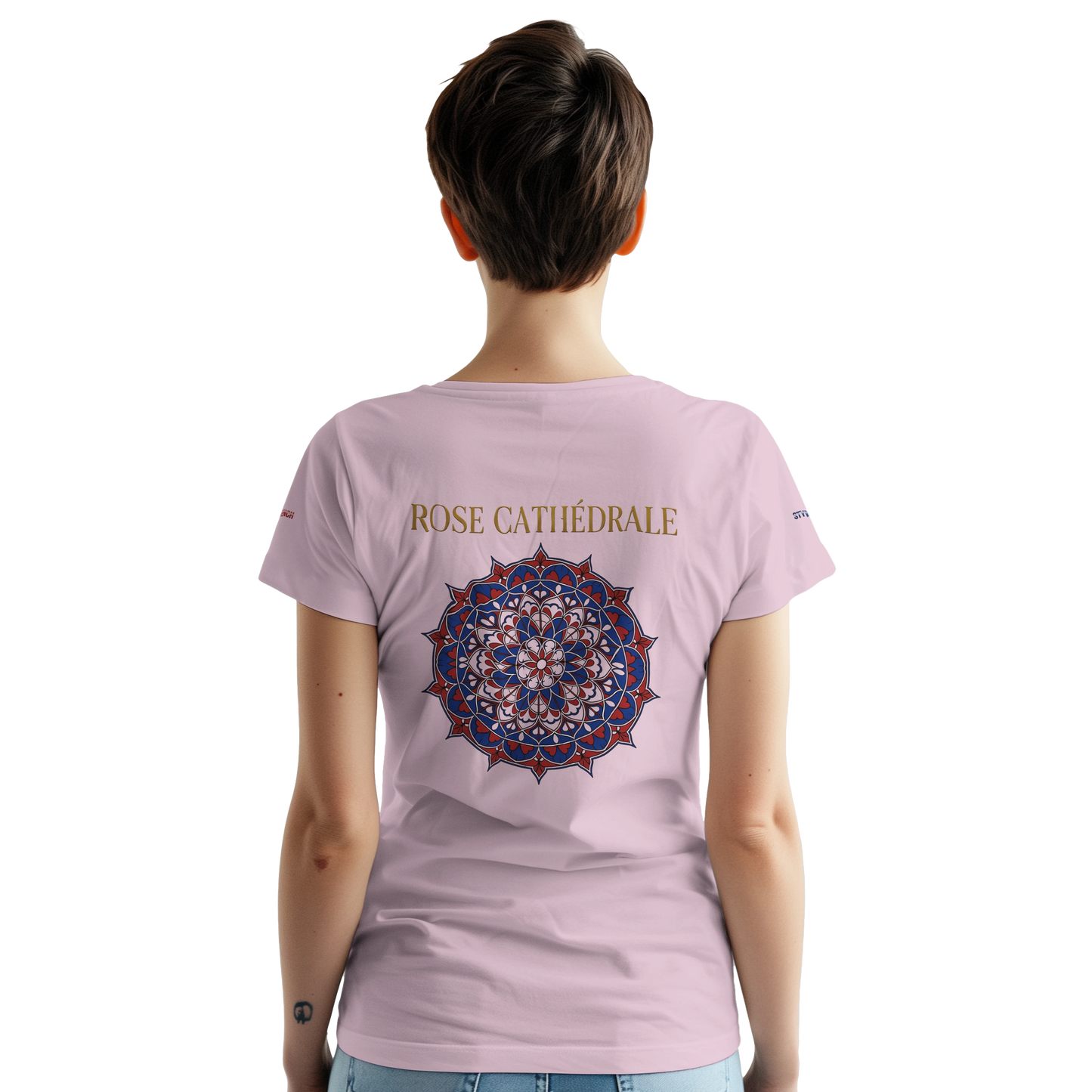 Damen T-Shirt, rosa, Kathedrale, dick, Rundhals | Gildan® 5000