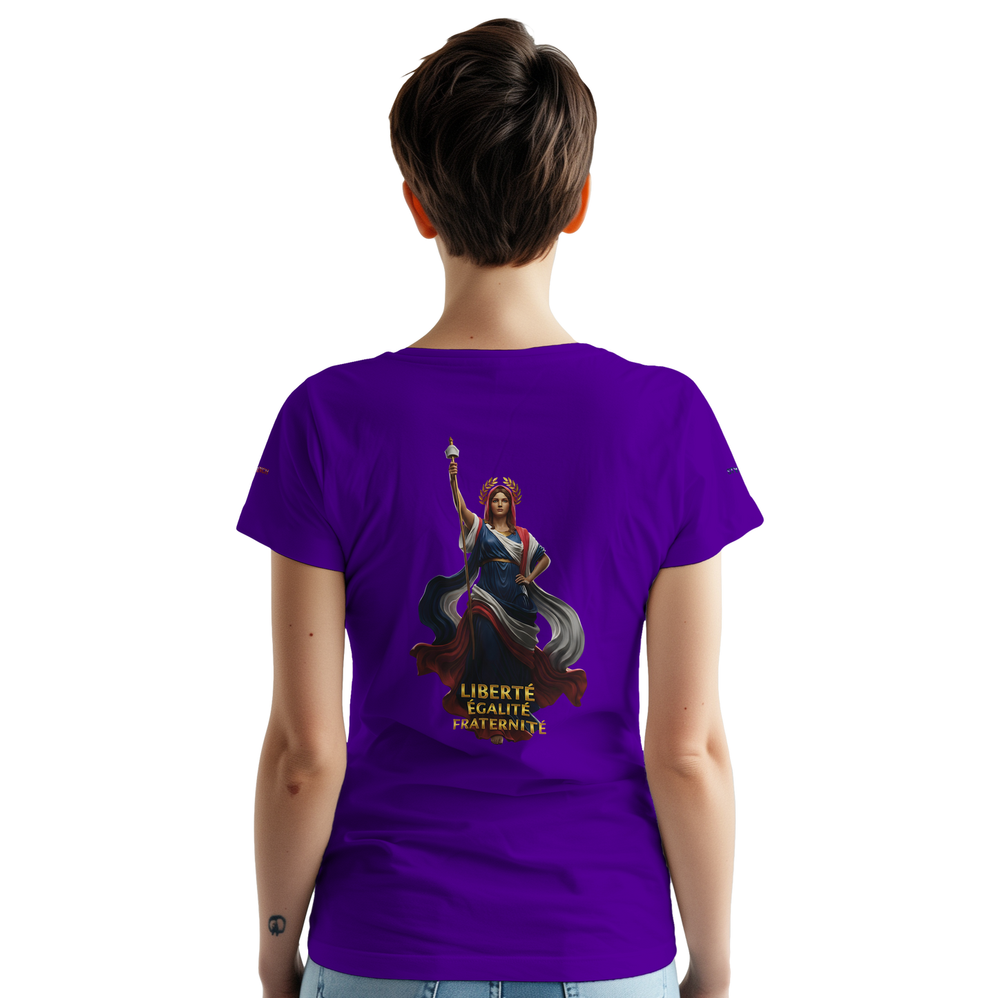 T-Shirt femme  France Patriote   - Coton Premium - Coupe Classique