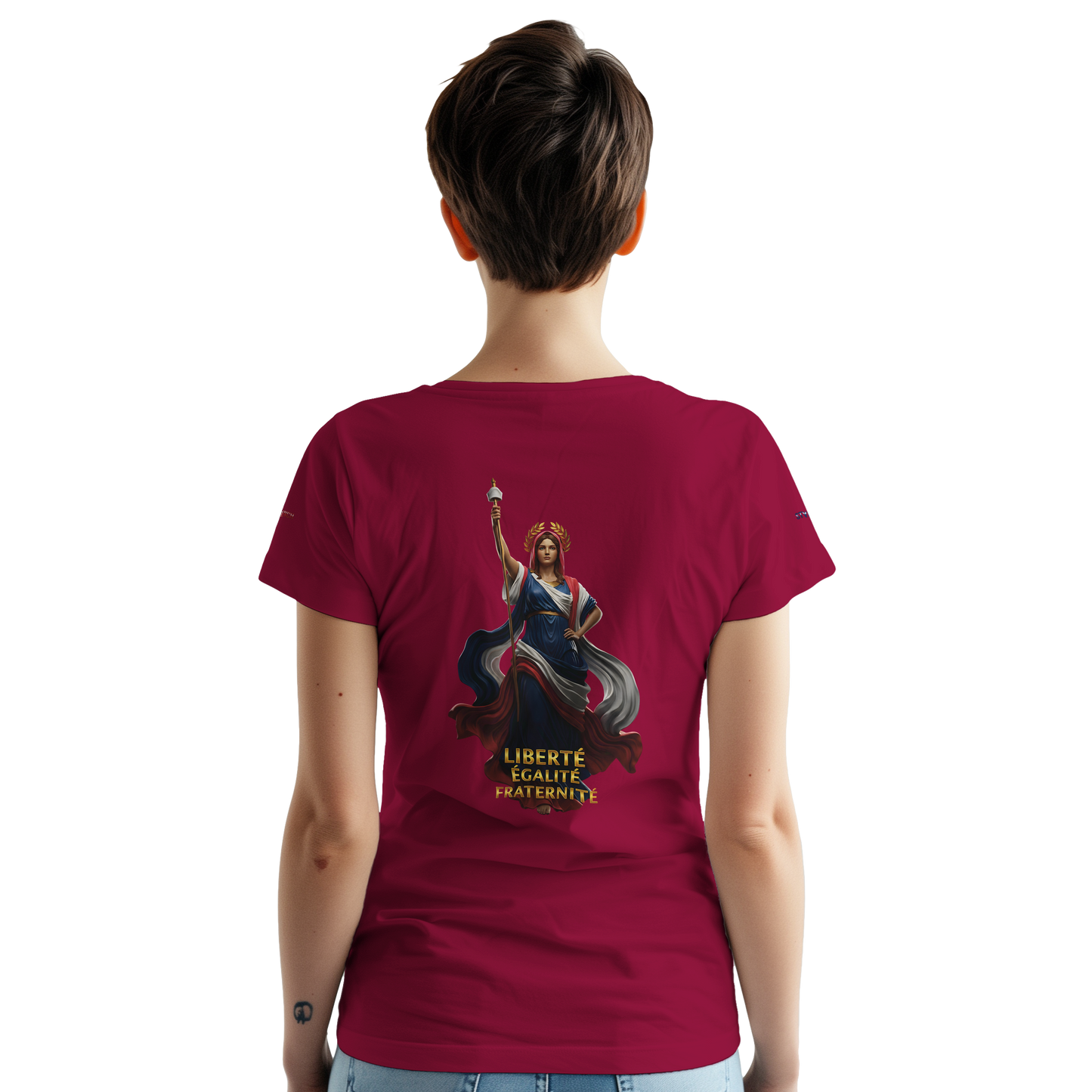 T-Shirt femme  France Patriote   - Coton Premium - Coupe Classique